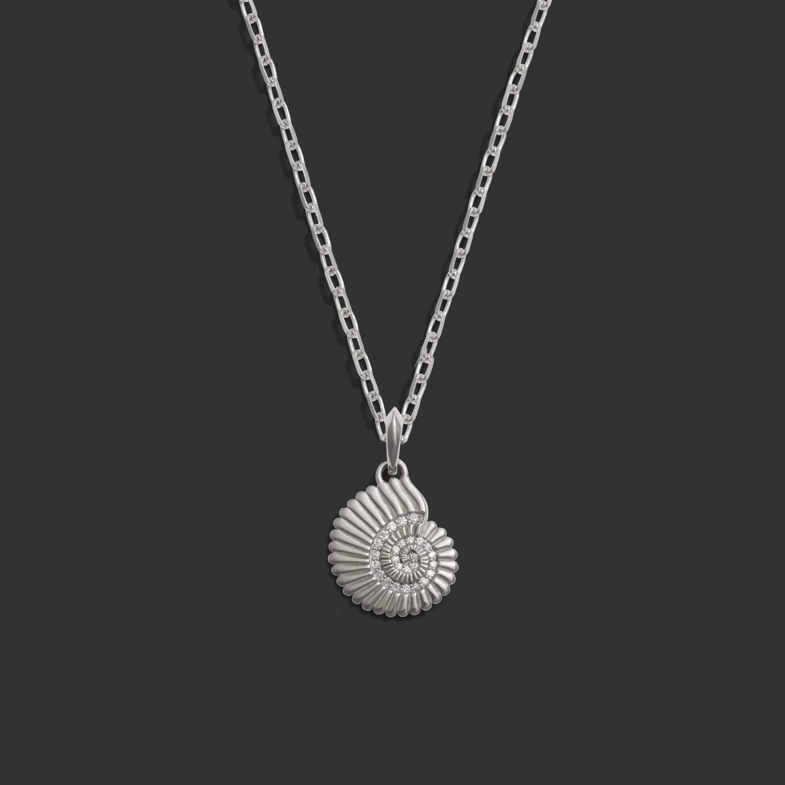 Diamond Spiral Shell Necklace - Image 6