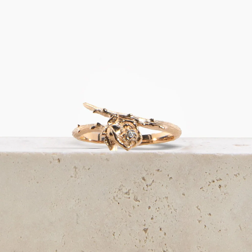 Archive Diamond Rose Wrap Ring - Image 2