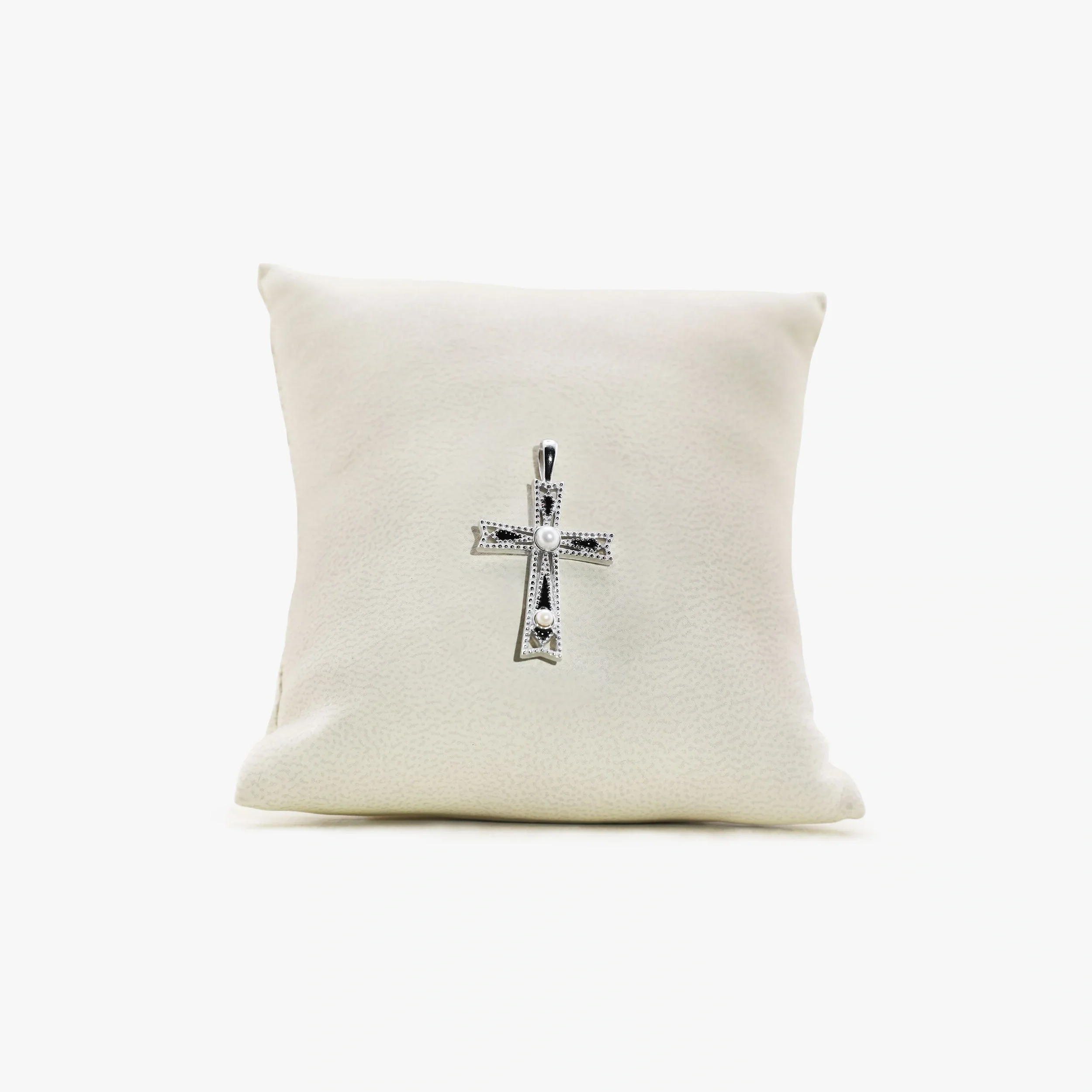Archive Pearl & Pave Cross Amulet
