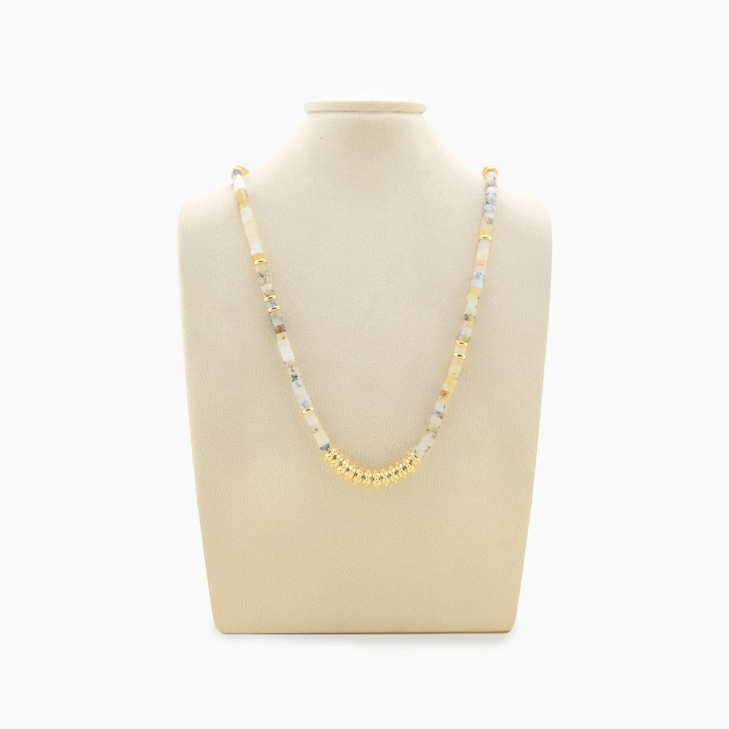 Archive Stone & Textured Bead Necklace - Image 3