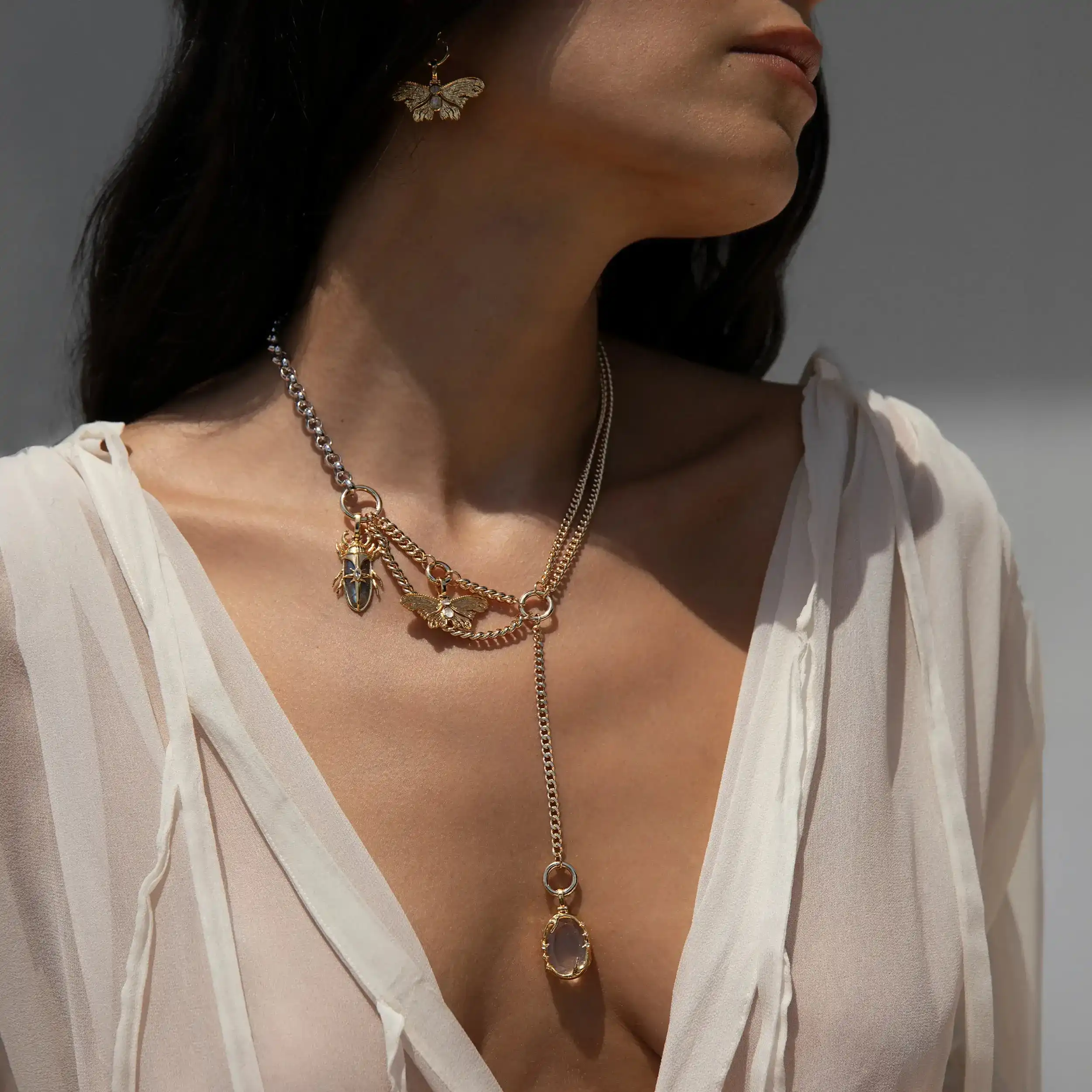 Asymmetrical Charm Collector Necklace - Image 2