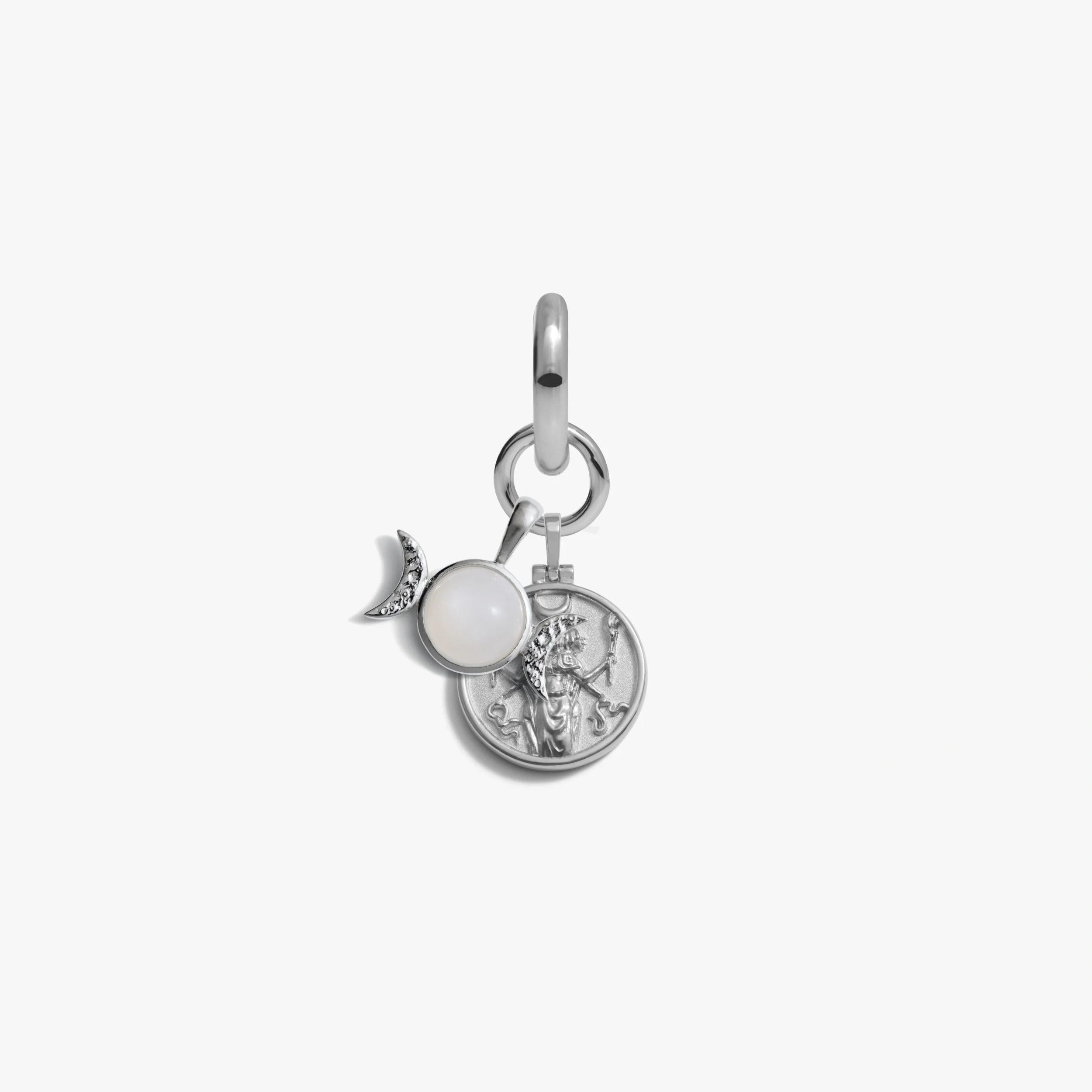 Triple Moon Goddess Charm Earring - Image 16