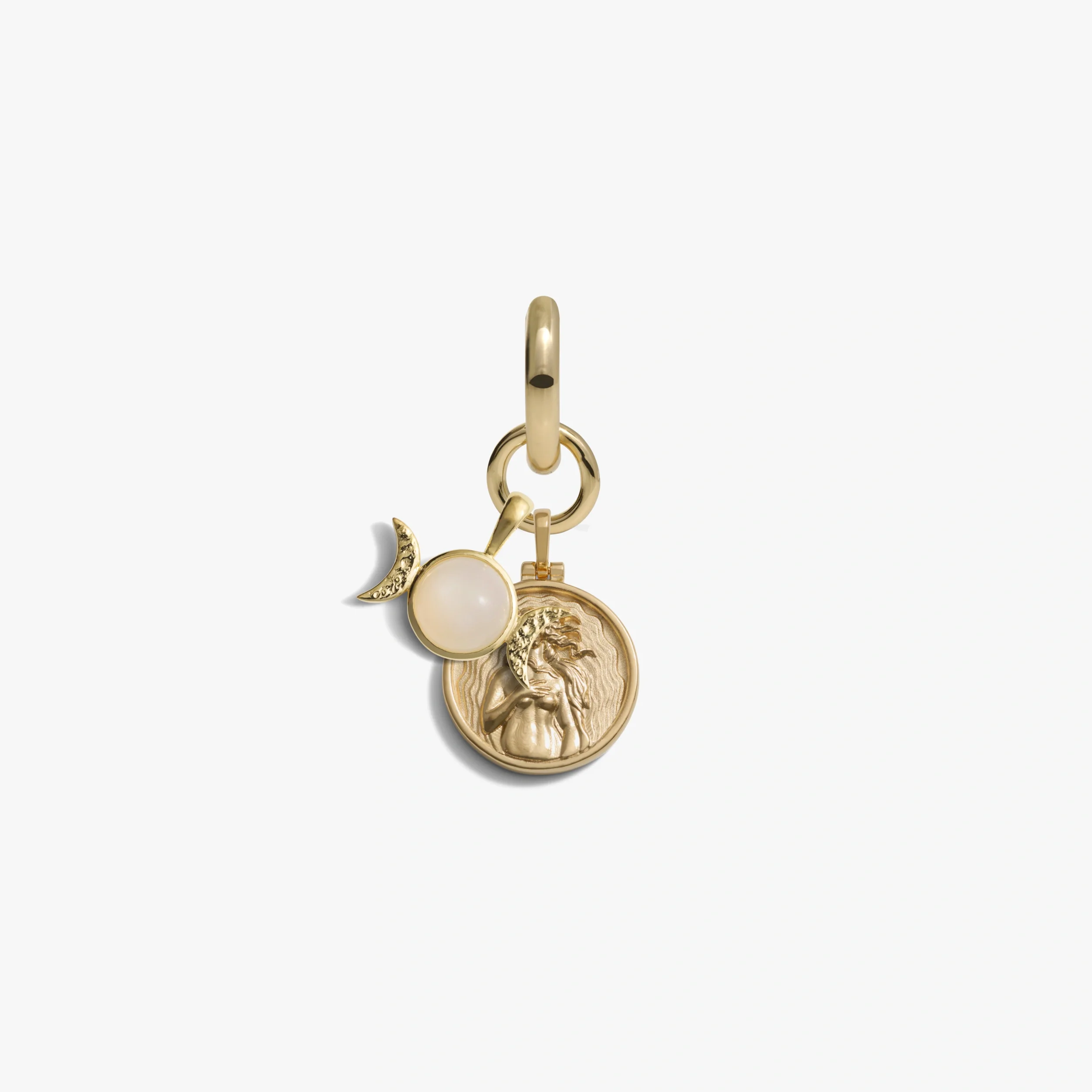 Triple Moon Goddess Charm Earring - Image 3