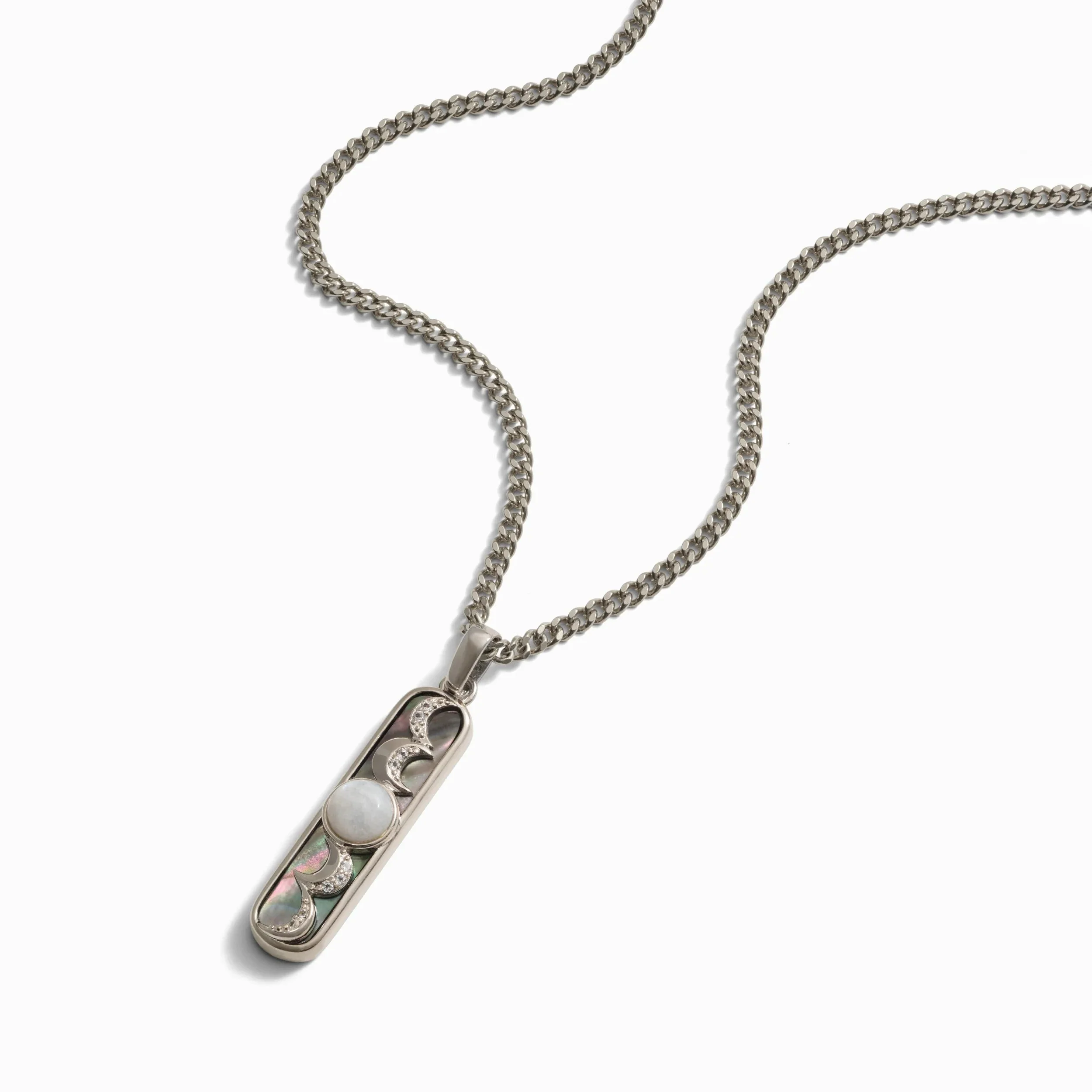 Black Mother of Pearl Moon Phase Amulet - Image 3