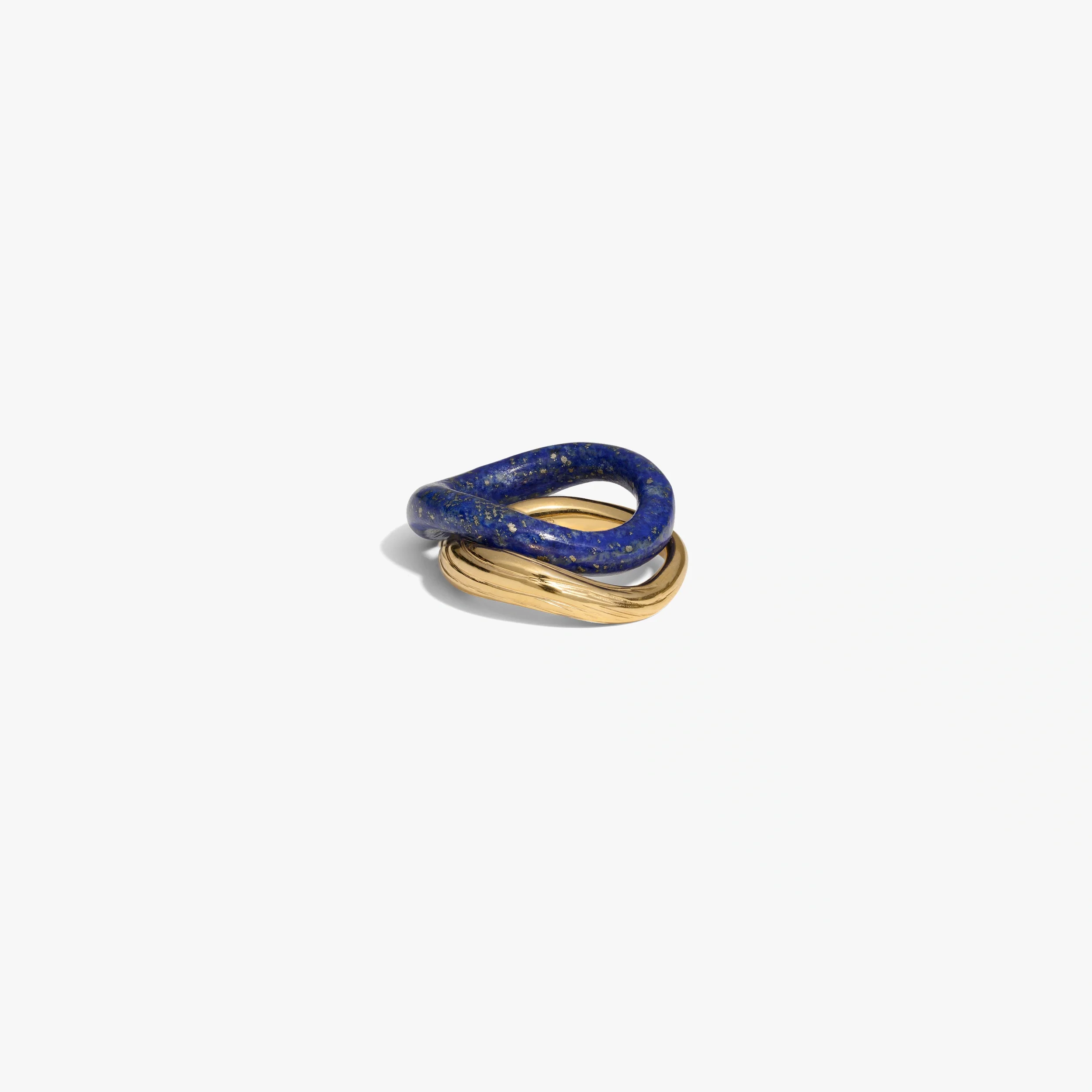 Carved Gemstone Stacking Ring Set