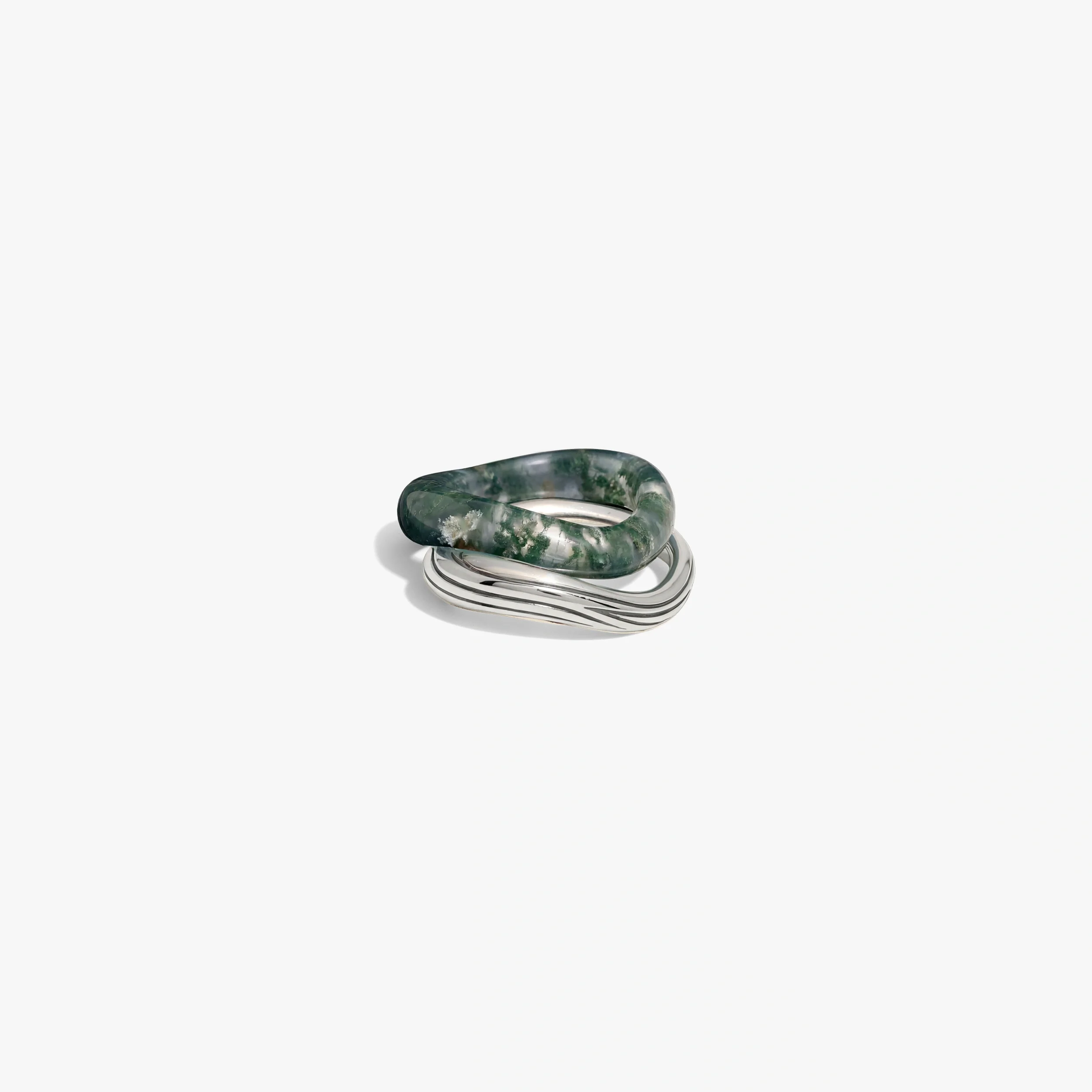 Carved Gemstone Stacking Ring Set - Image 5