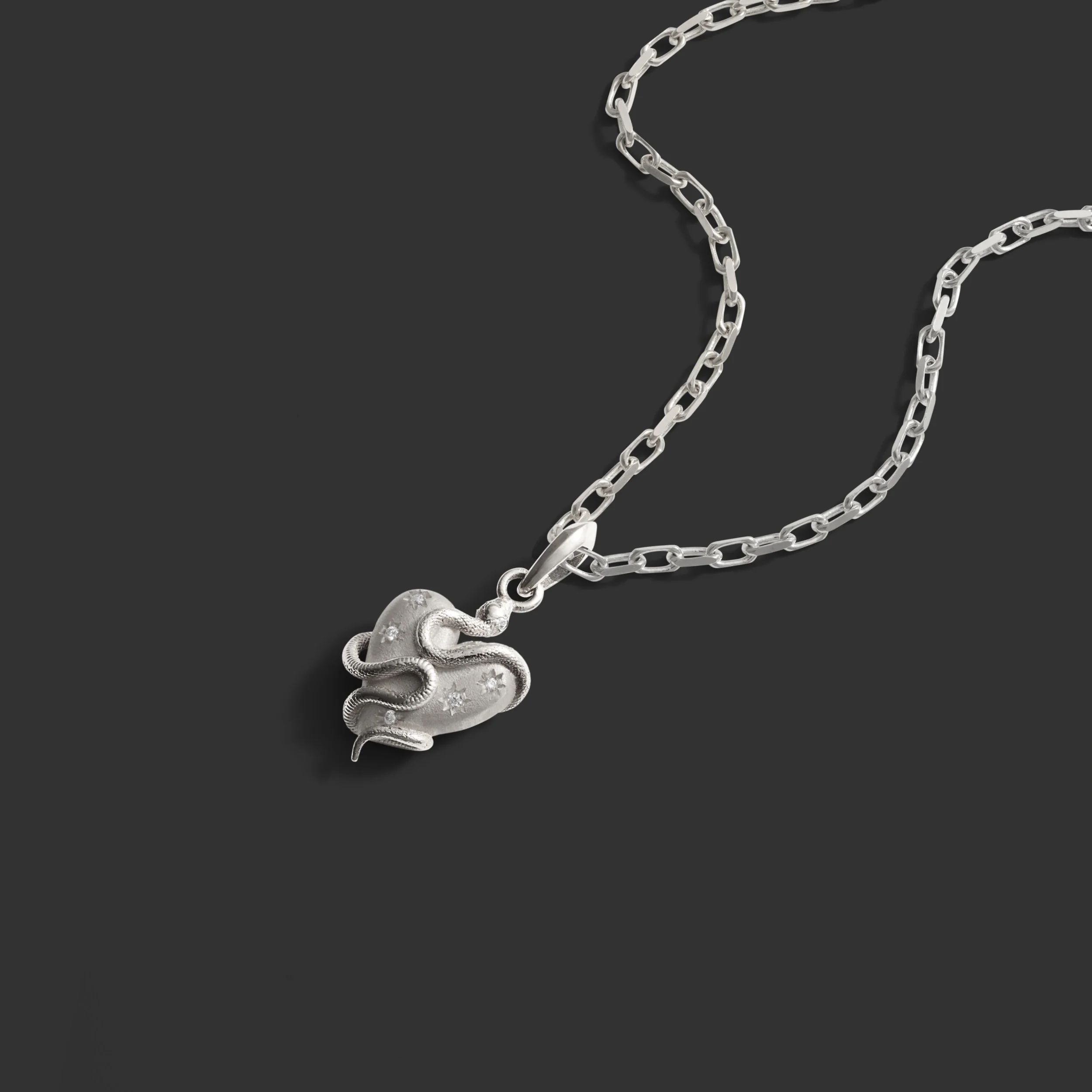 Diamond Serpent Heart Necklace - Image 3