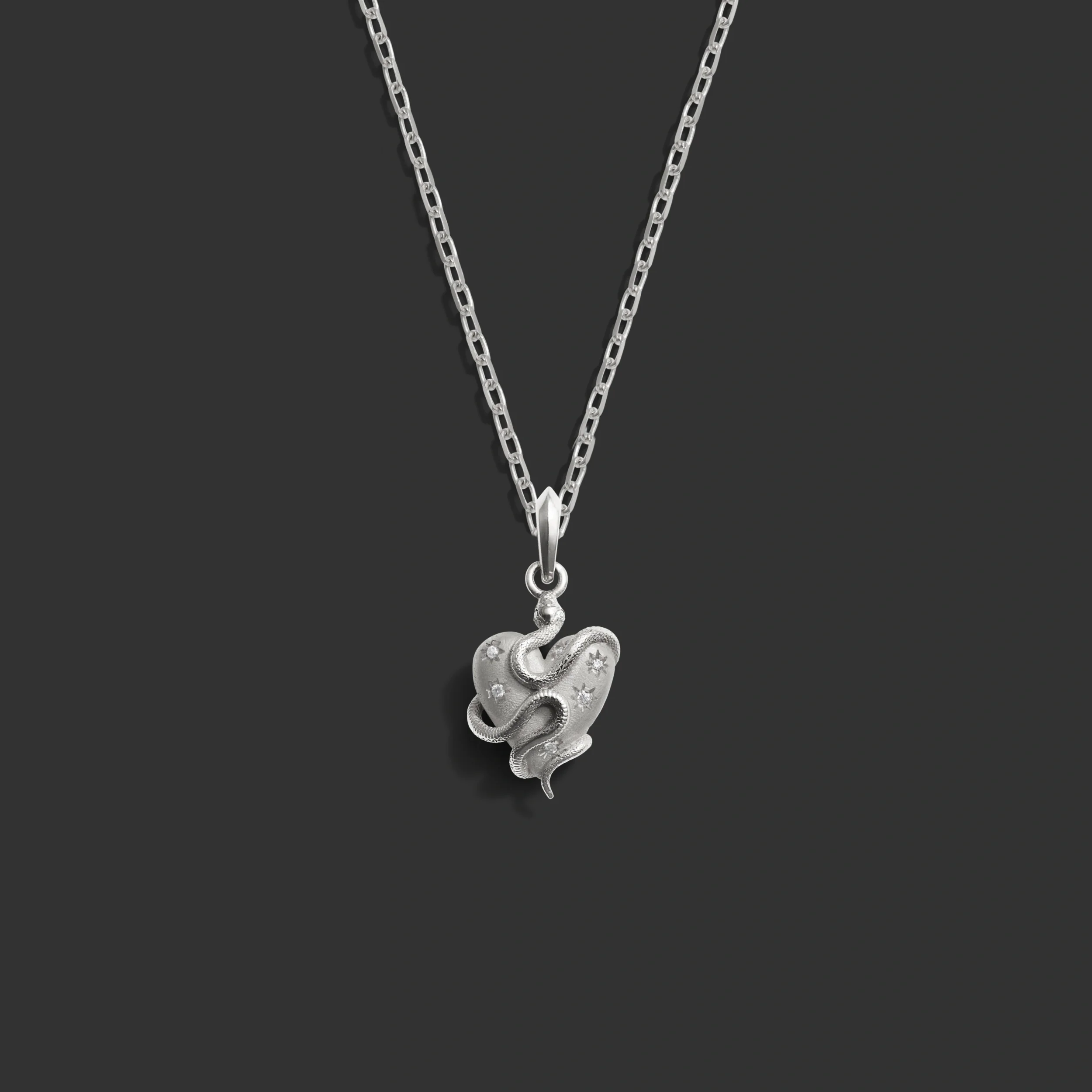 Diamond Serpent Heart Necklace - Image 4