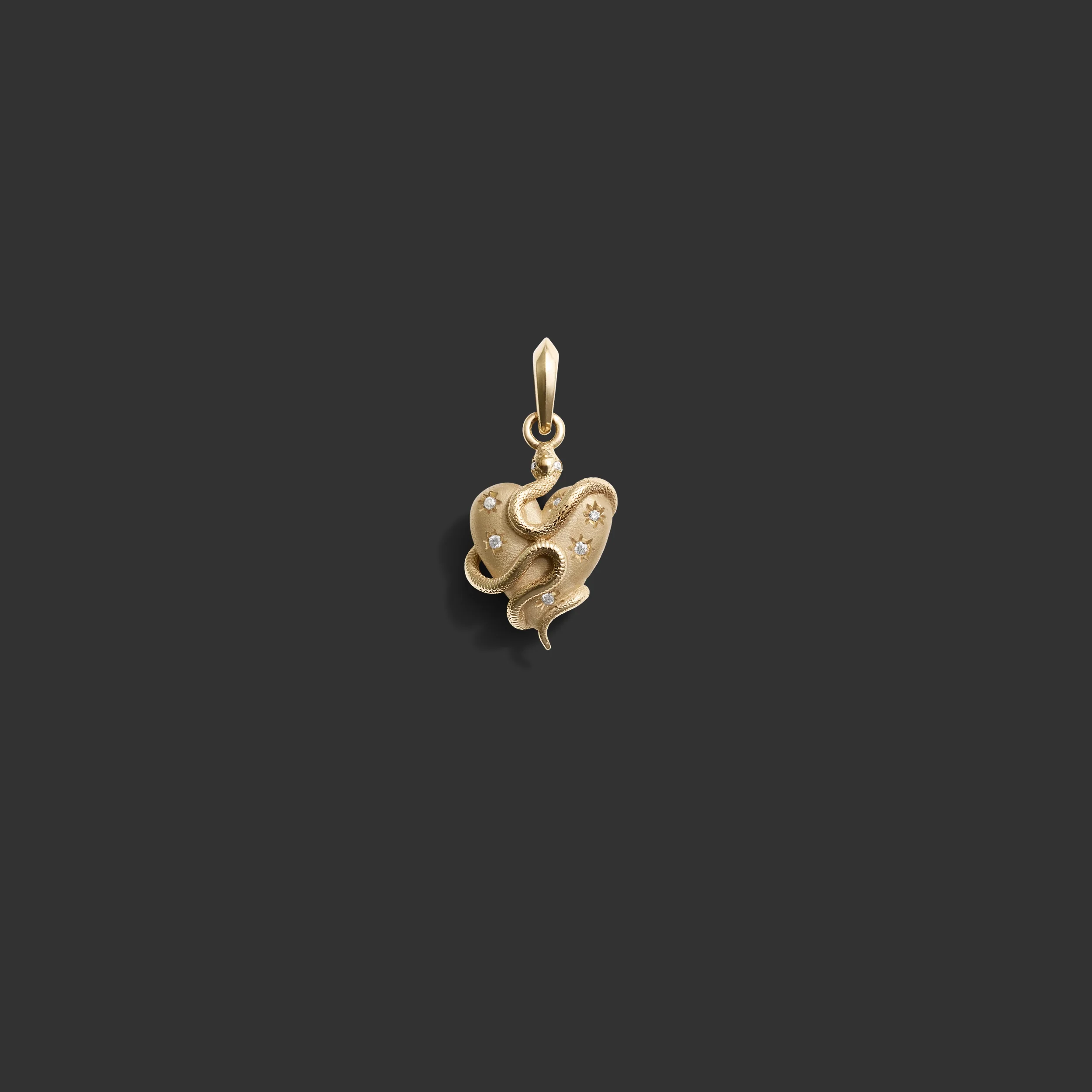 Diamond Serpent Heart Pendant