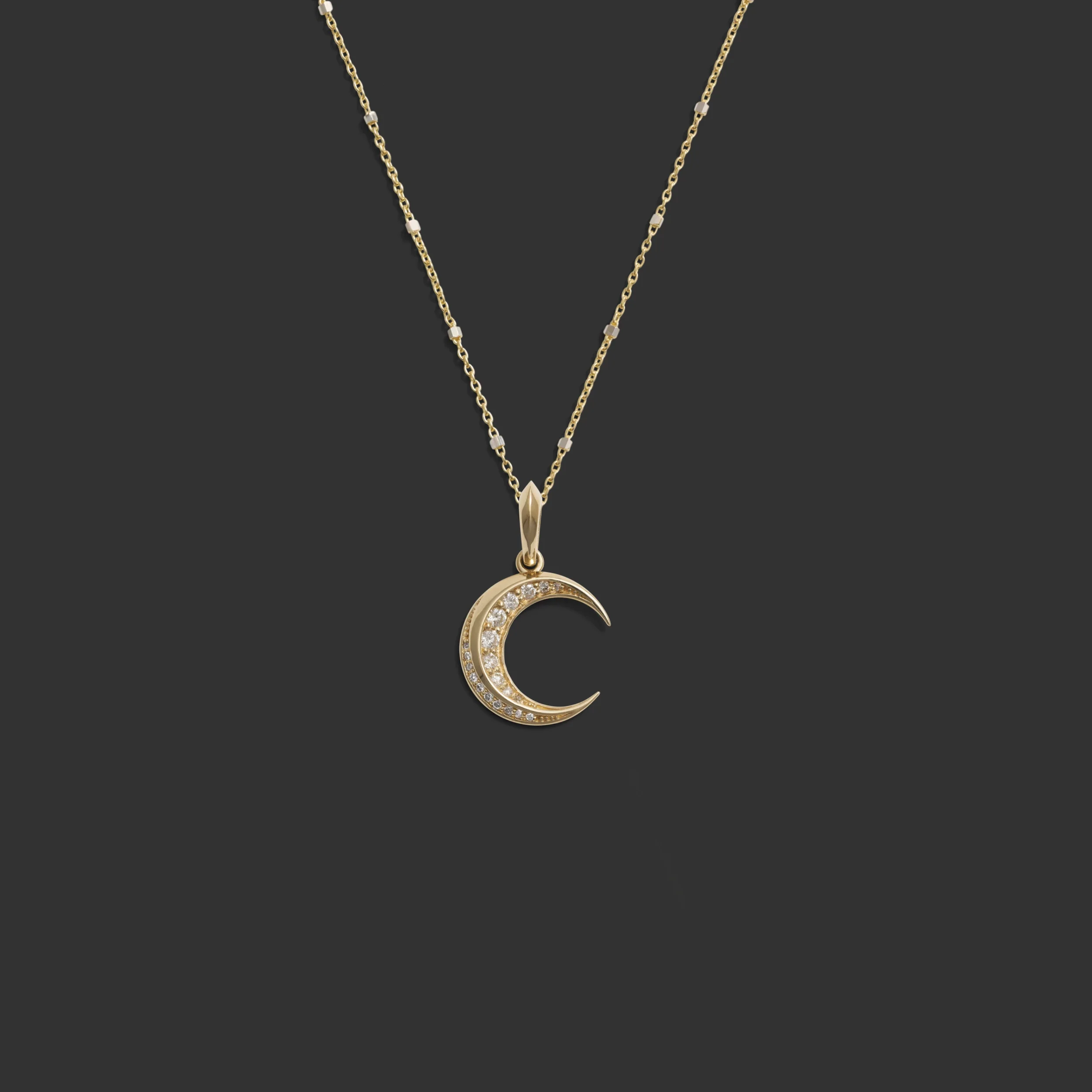 Diamond Twisted Moon Necklace - Image 8