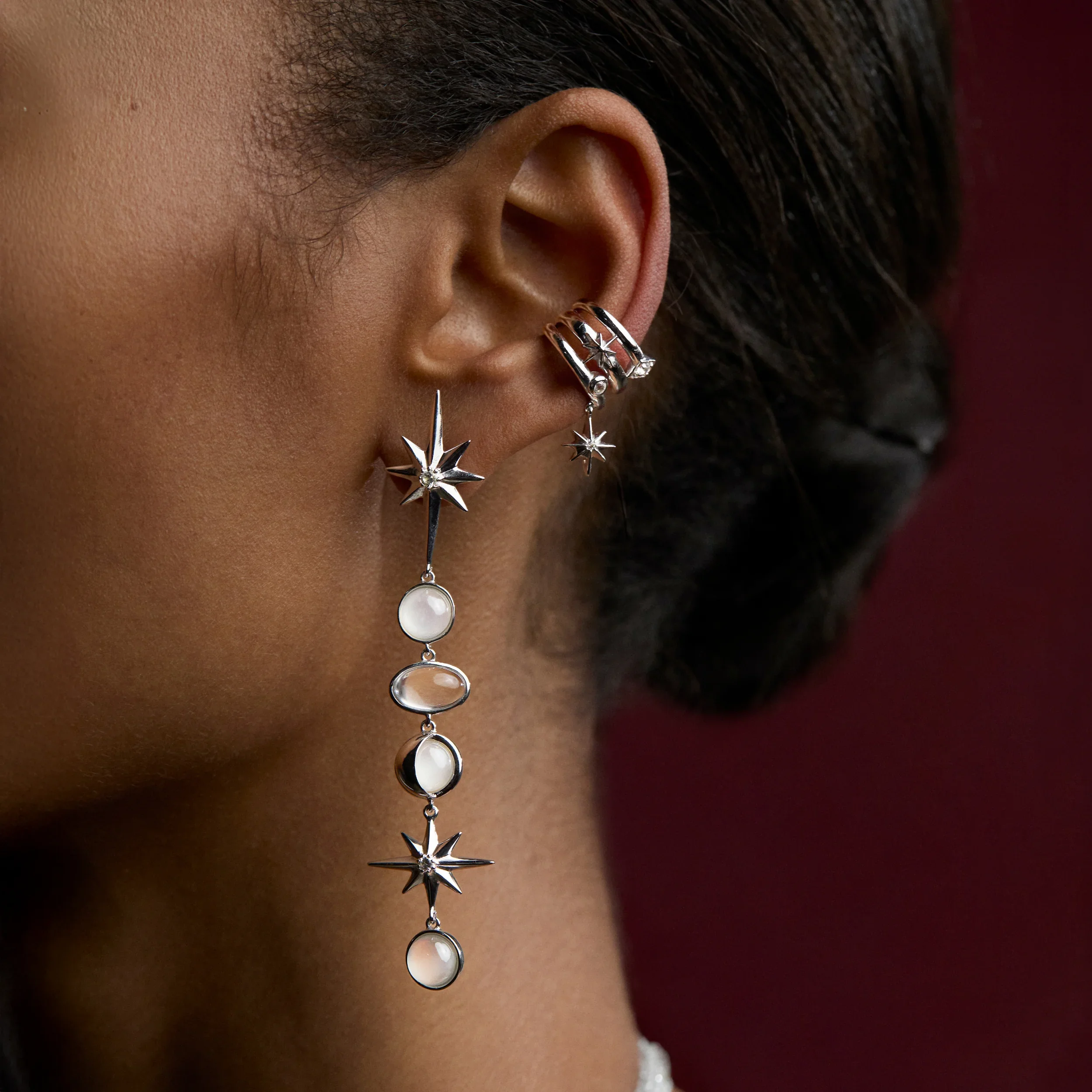 Midnight Reflection Drop Earrings - Image 2