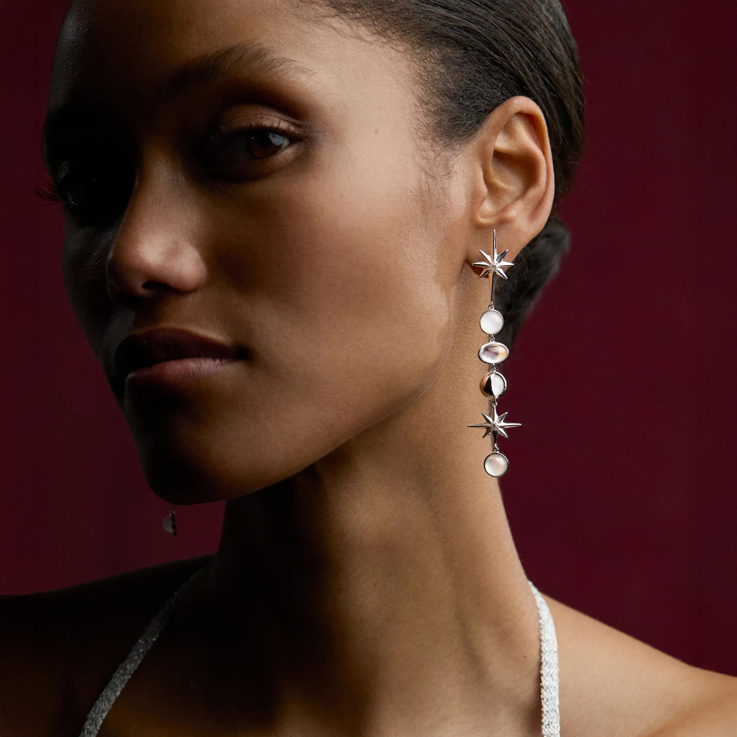 Midnight Reflection Drop Earrings - Image 3