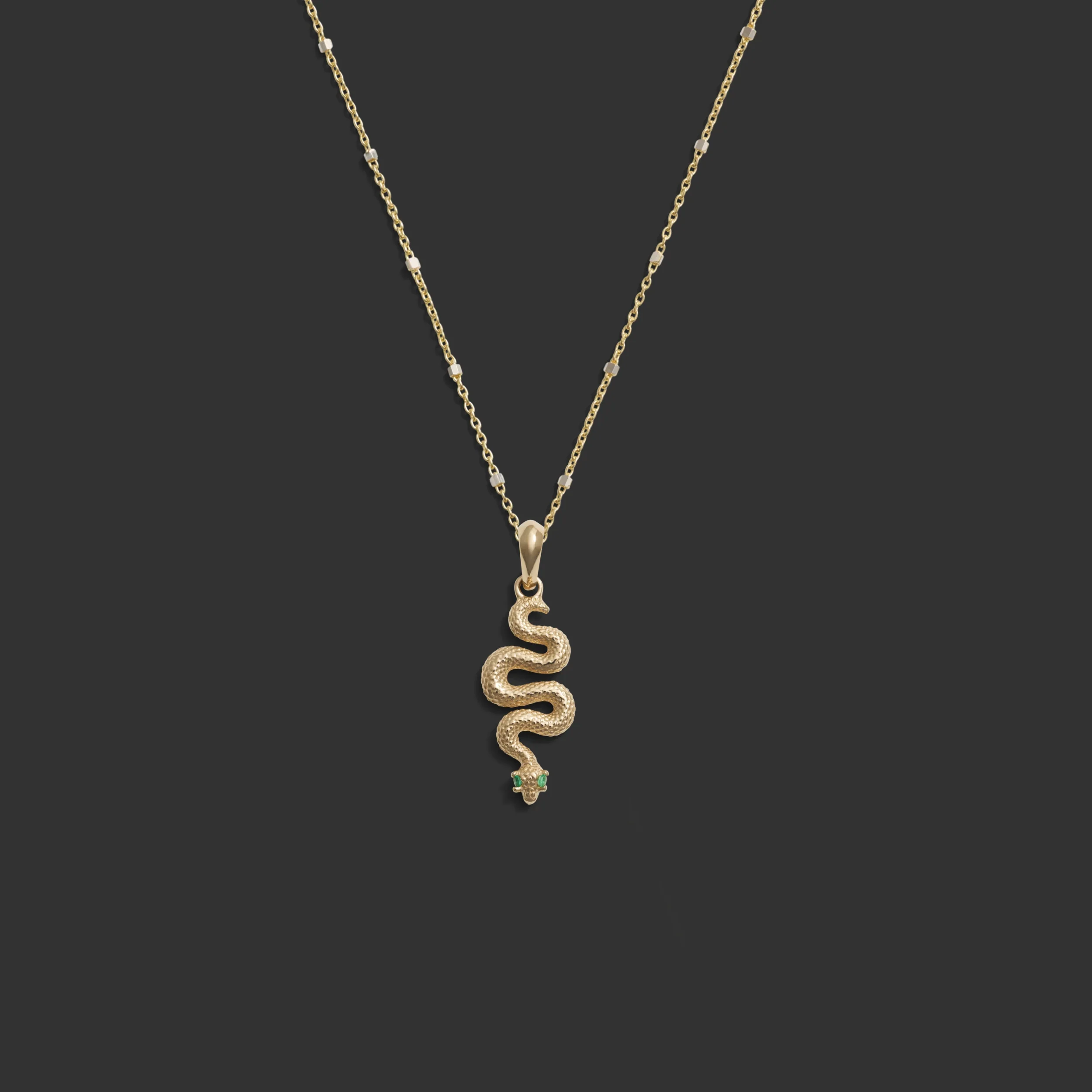Emerald Eye Snake Necklace