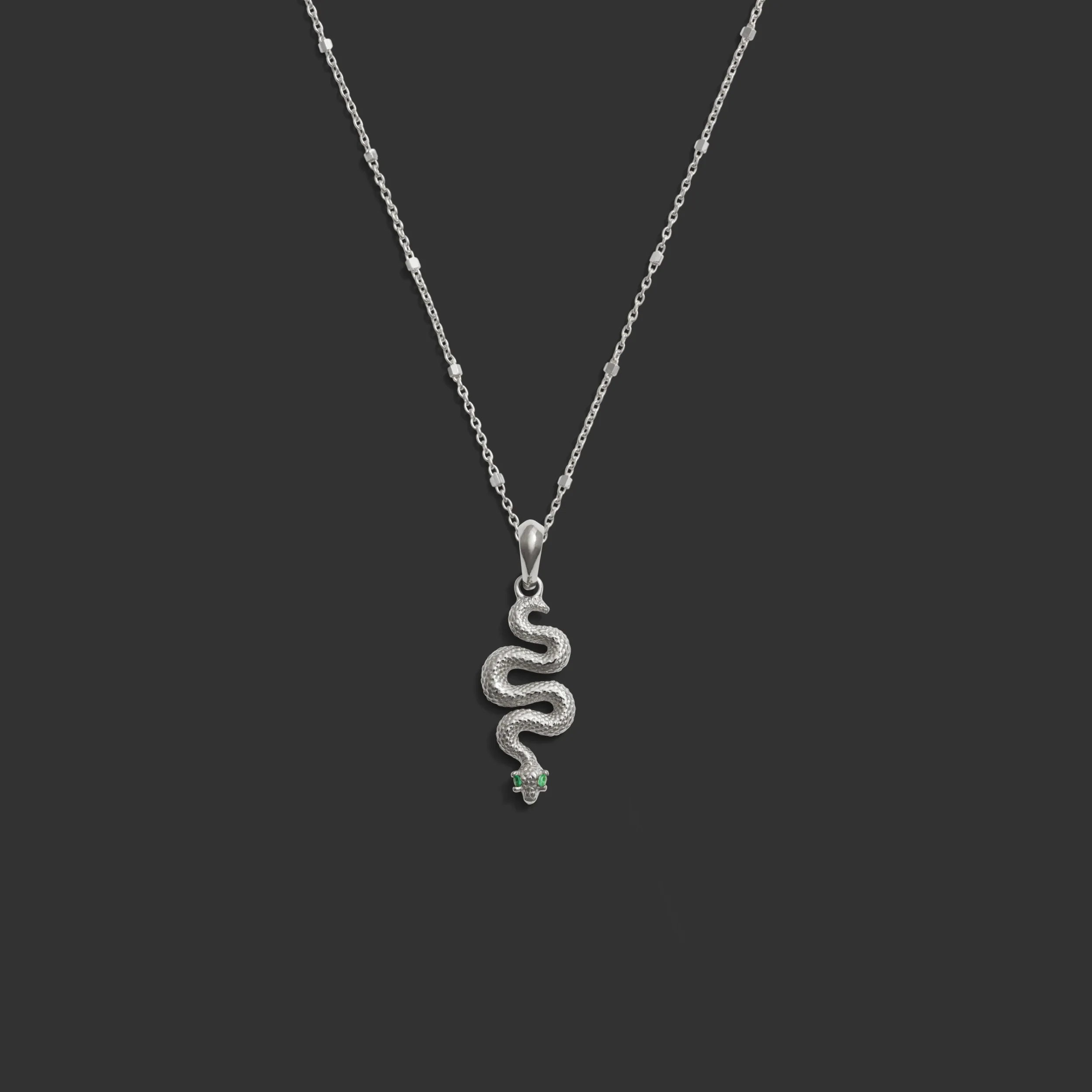 Emerald Eye Snake Necklace - Image 5