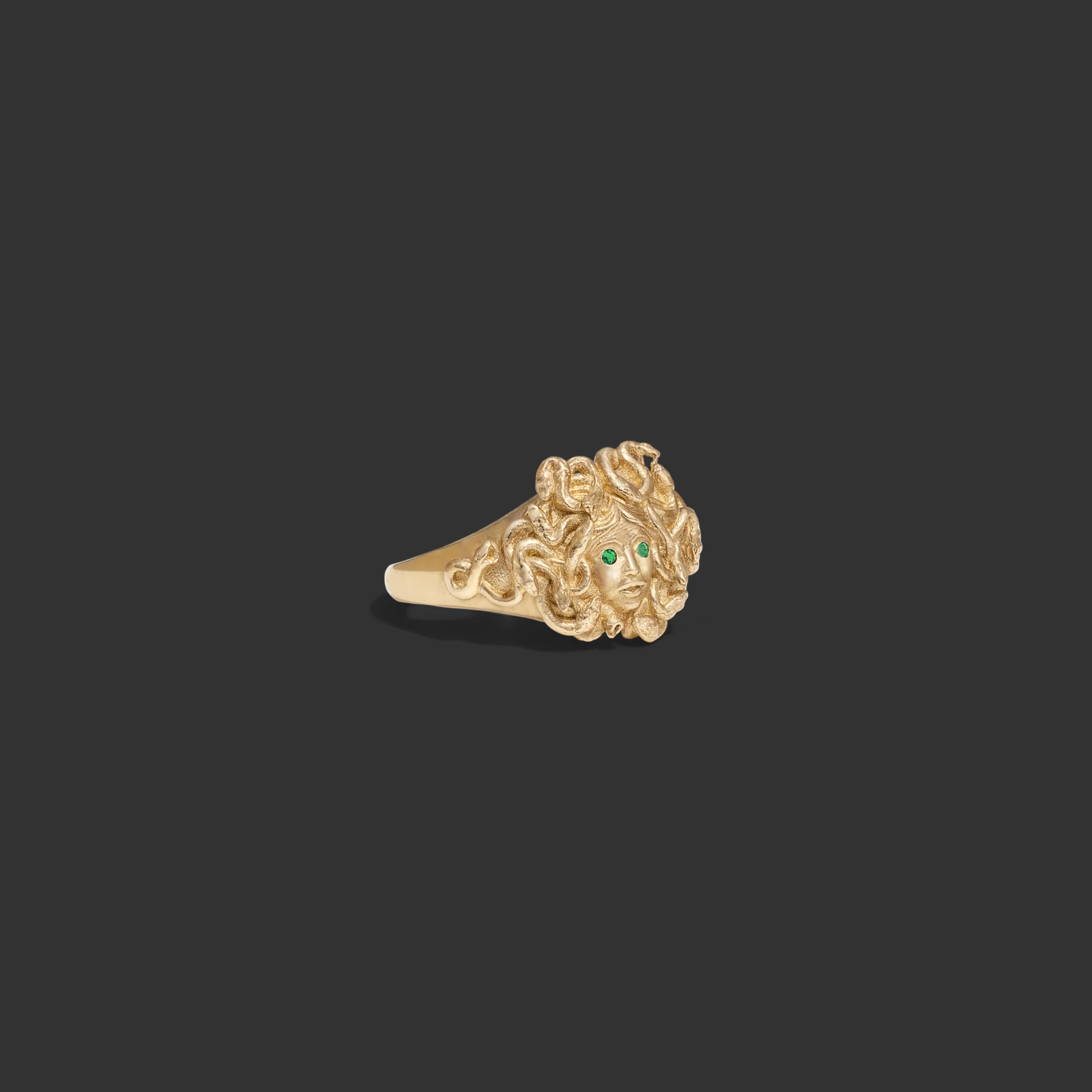 Emerald Medusa Signet Ring - Image 3