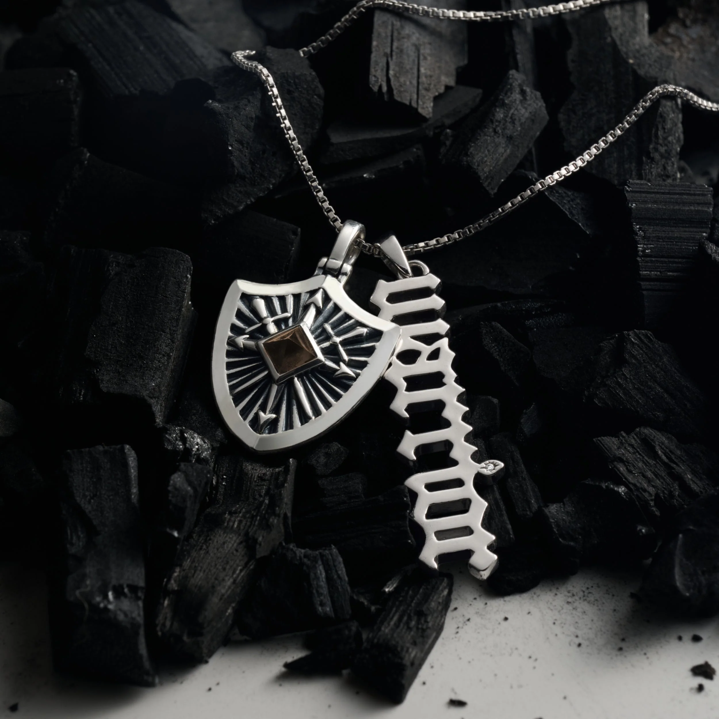 Gemstone Shield Pendant - Image 3