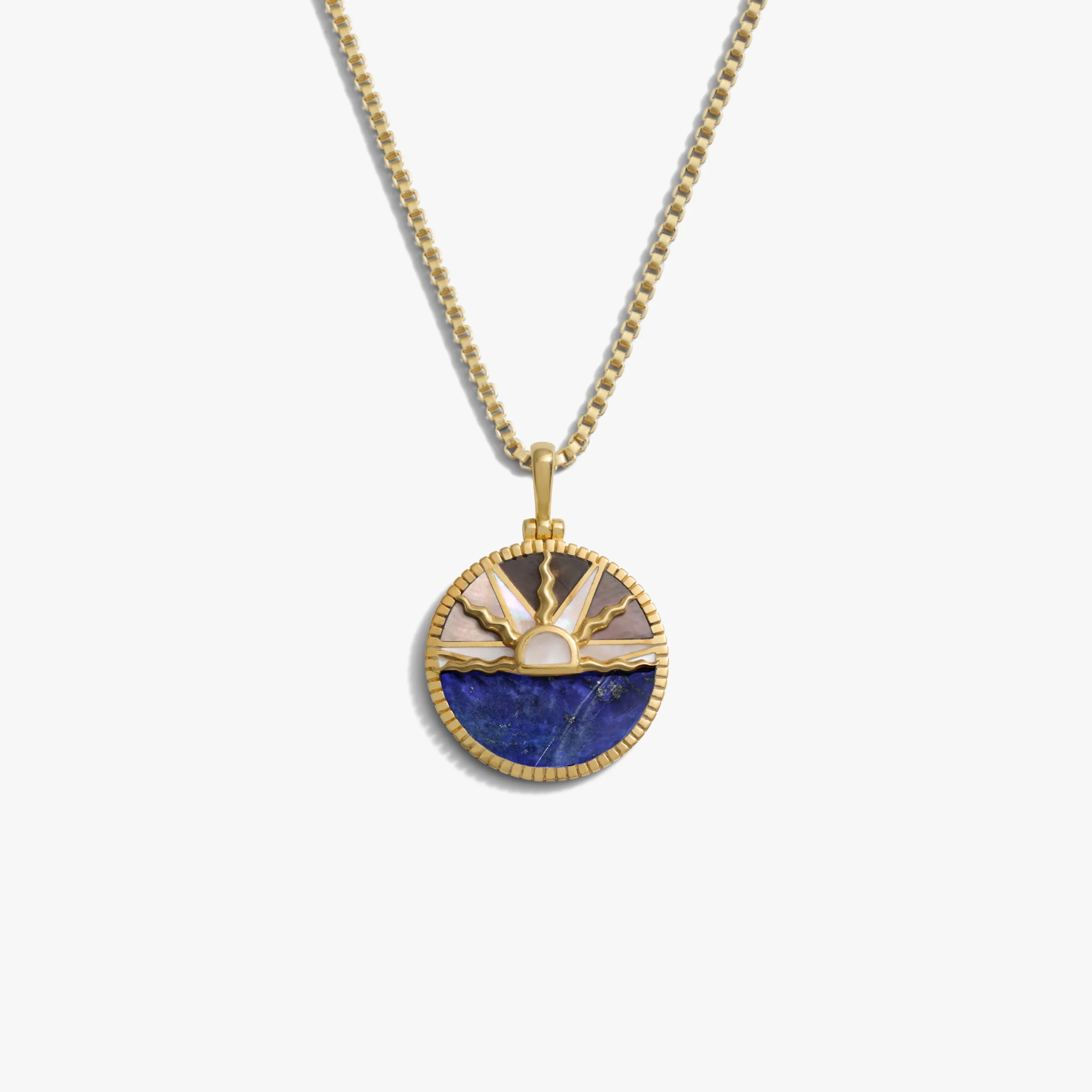 Gemstone Inlay Sunrise Necklace - Image 3