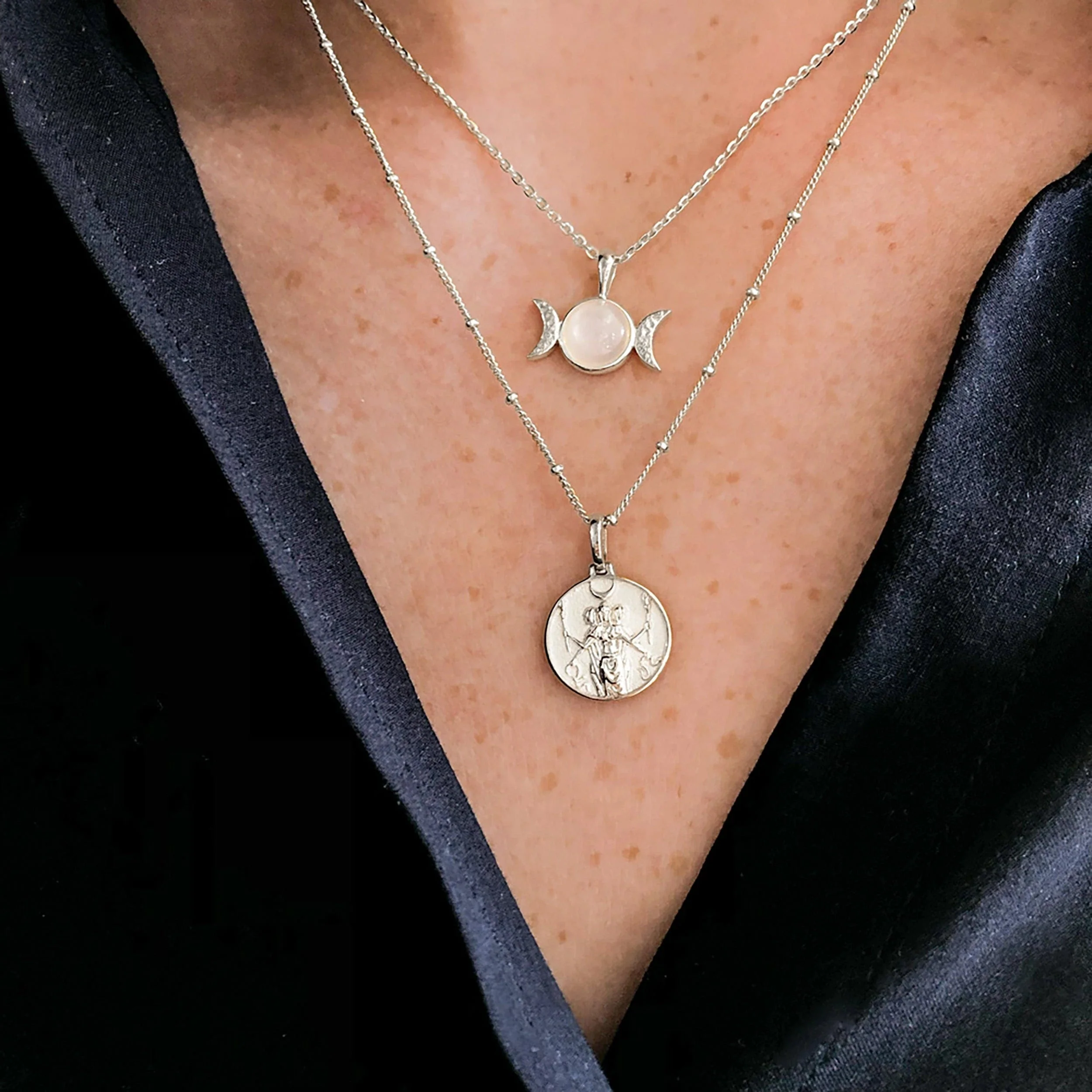 Hecate + Triple Moon Necklace Set - Image 3