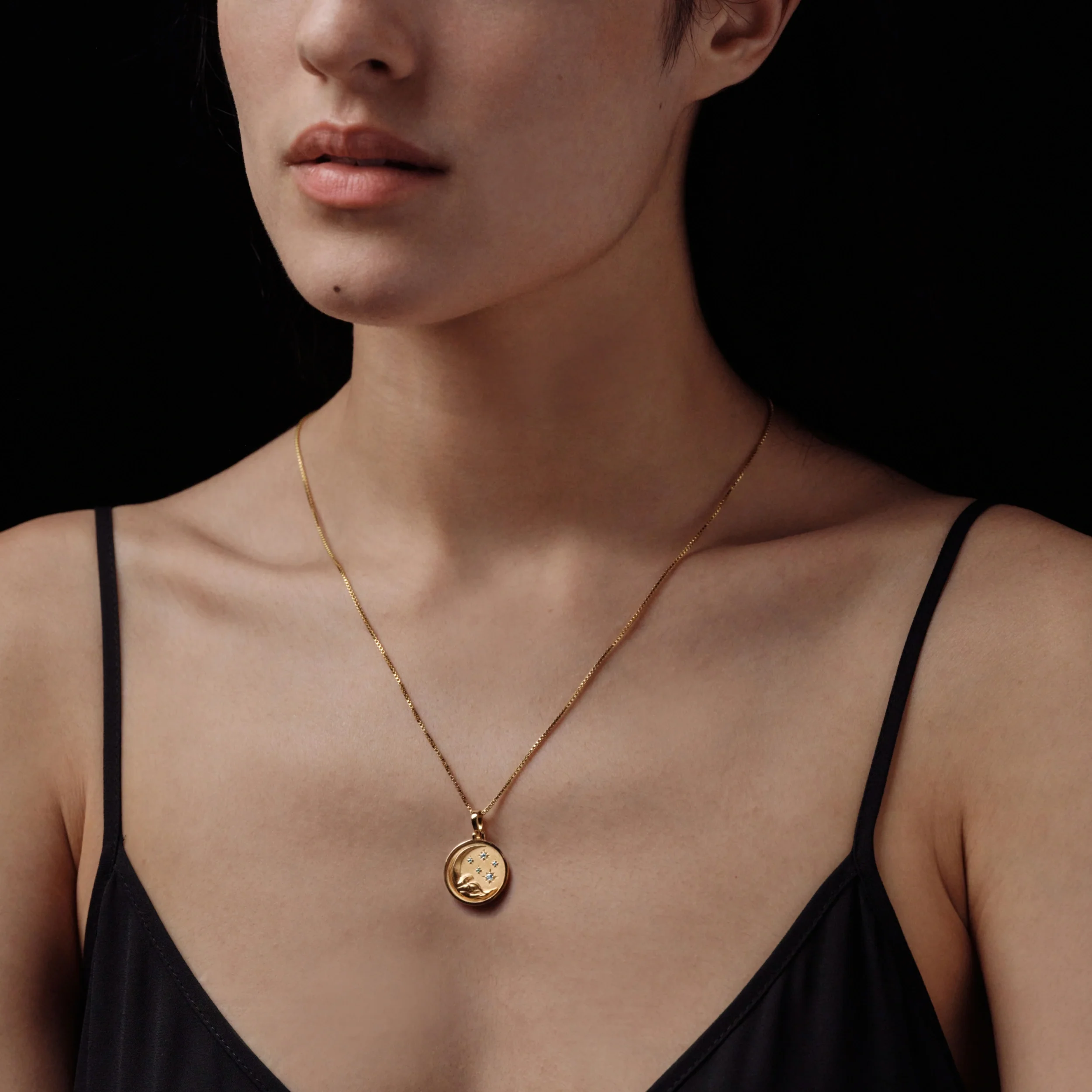 Jhené's Aquamarine Moon Wave Necklace - Image 2