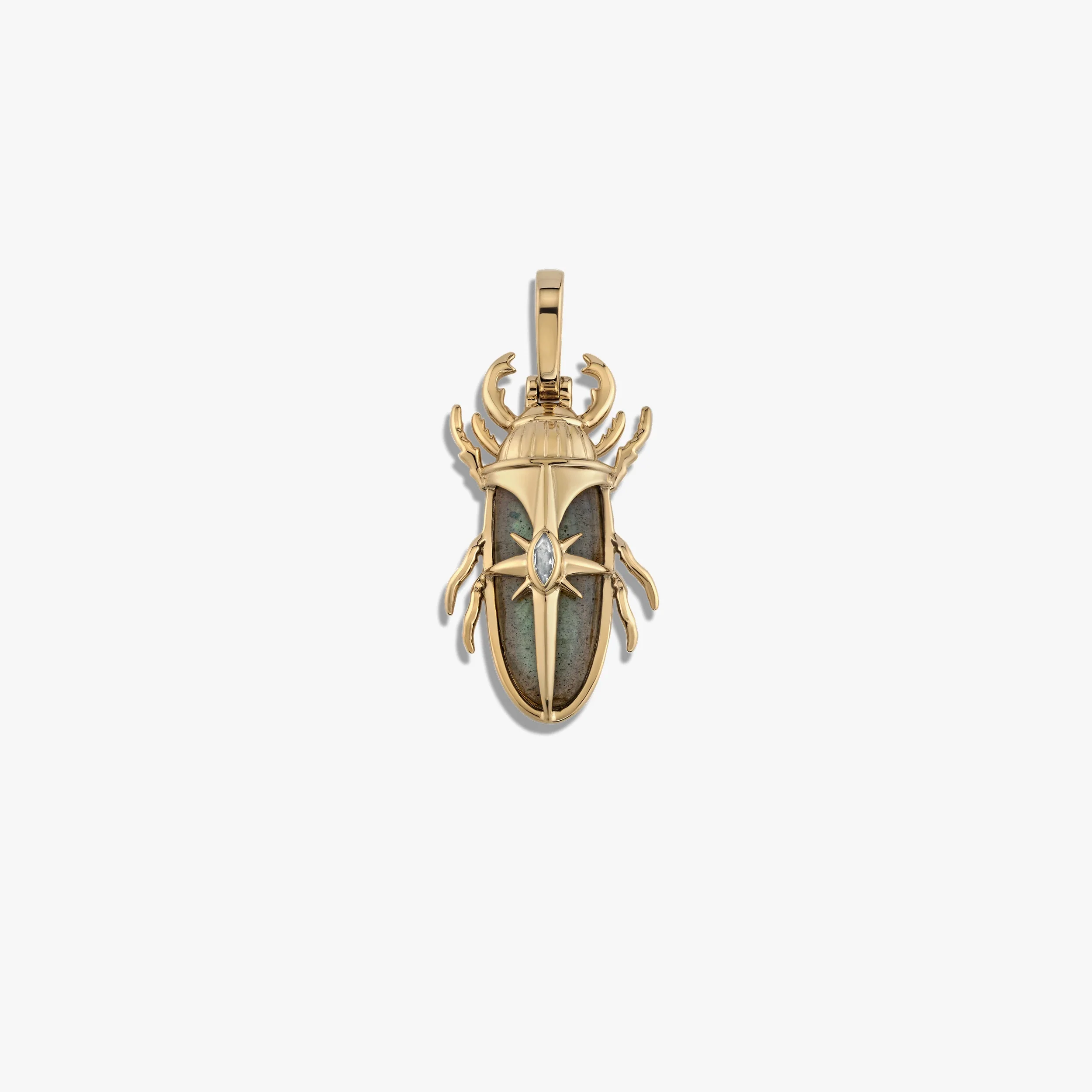 Labradorite Beetle Pendant