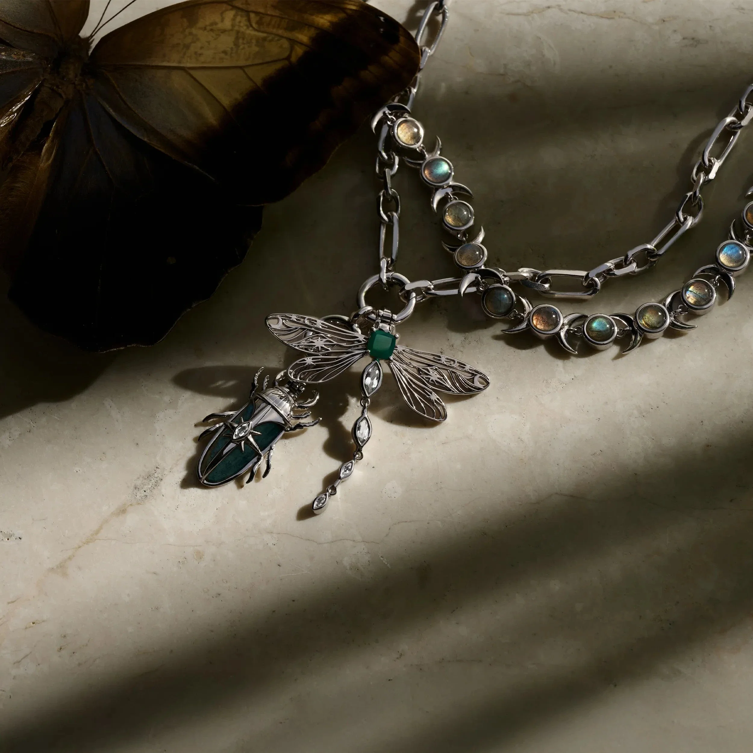 Labradorite Beetle Pendant - Image 3