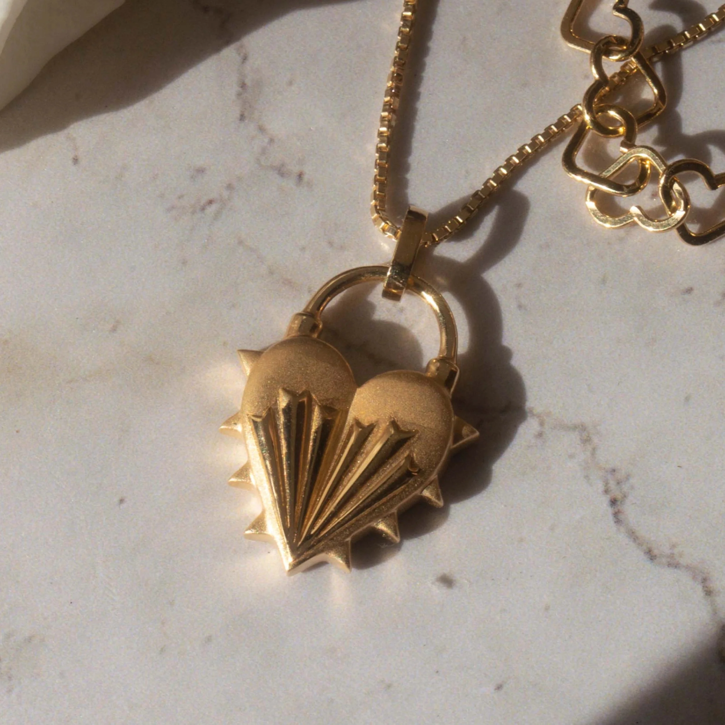 Men's Spiked Heart Necklace - Image 3