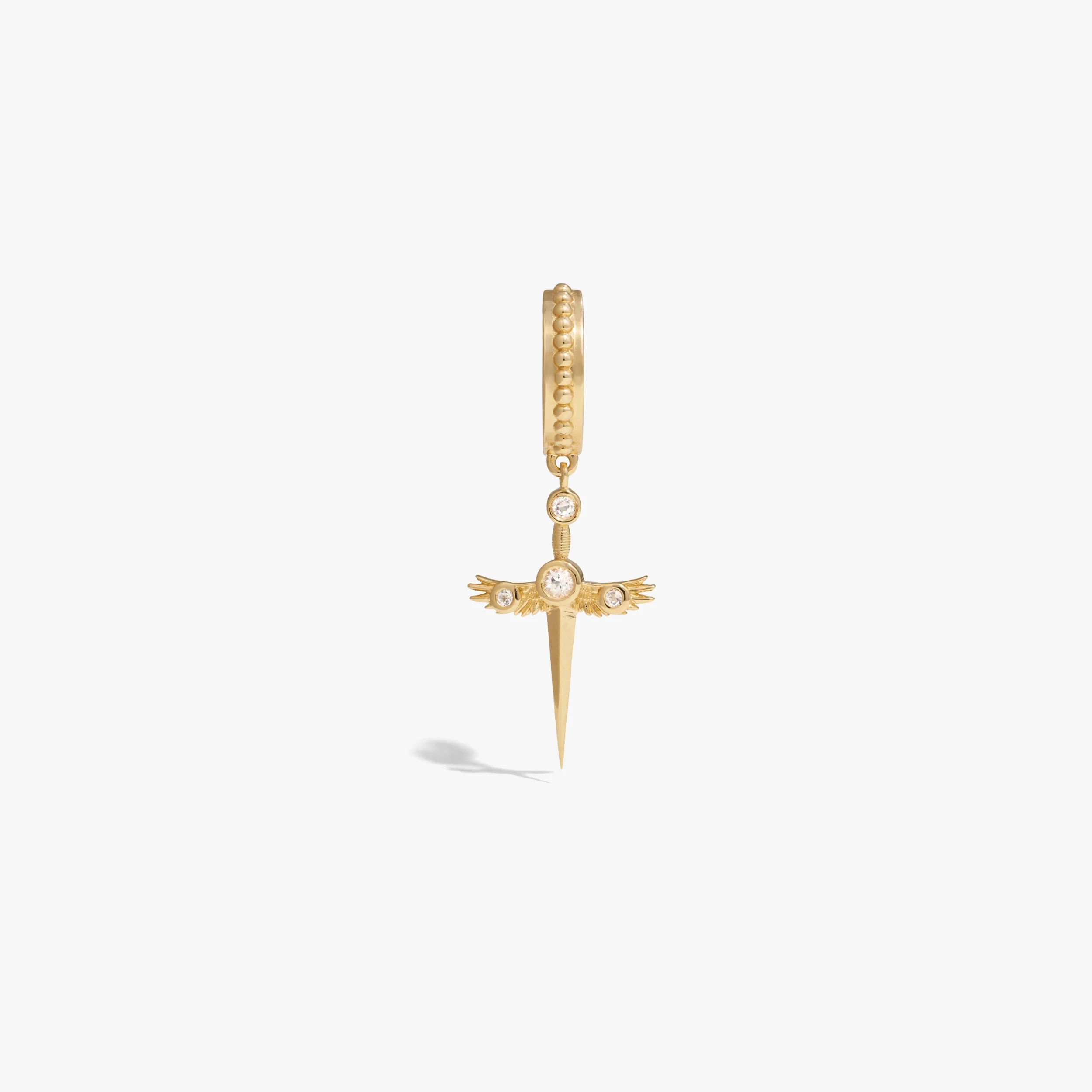 Men's Winged Sword Drop Huggies - Image 4