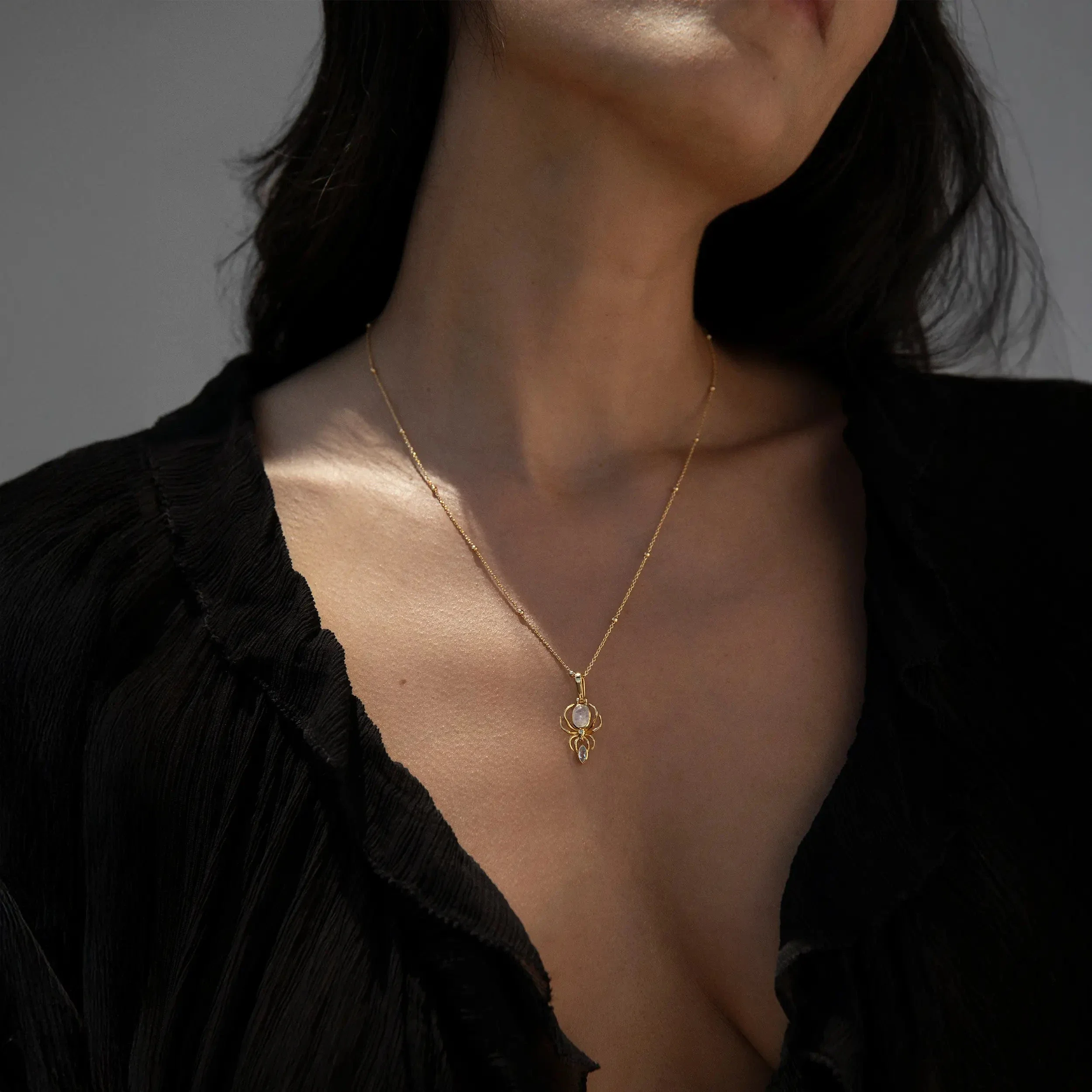 Moonstone Spider Necklace - Image 2
