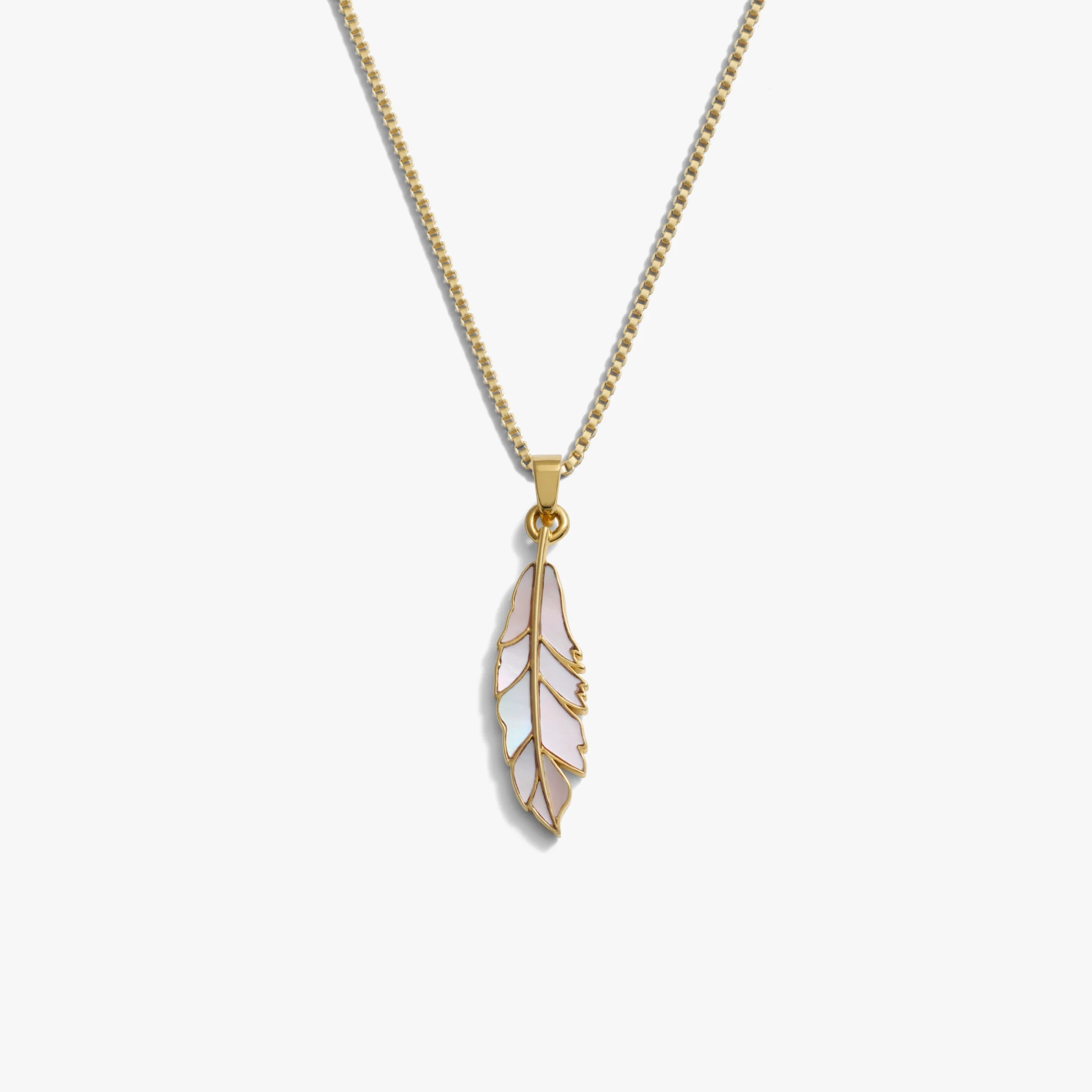 Mother of Pearl Feather Necklace