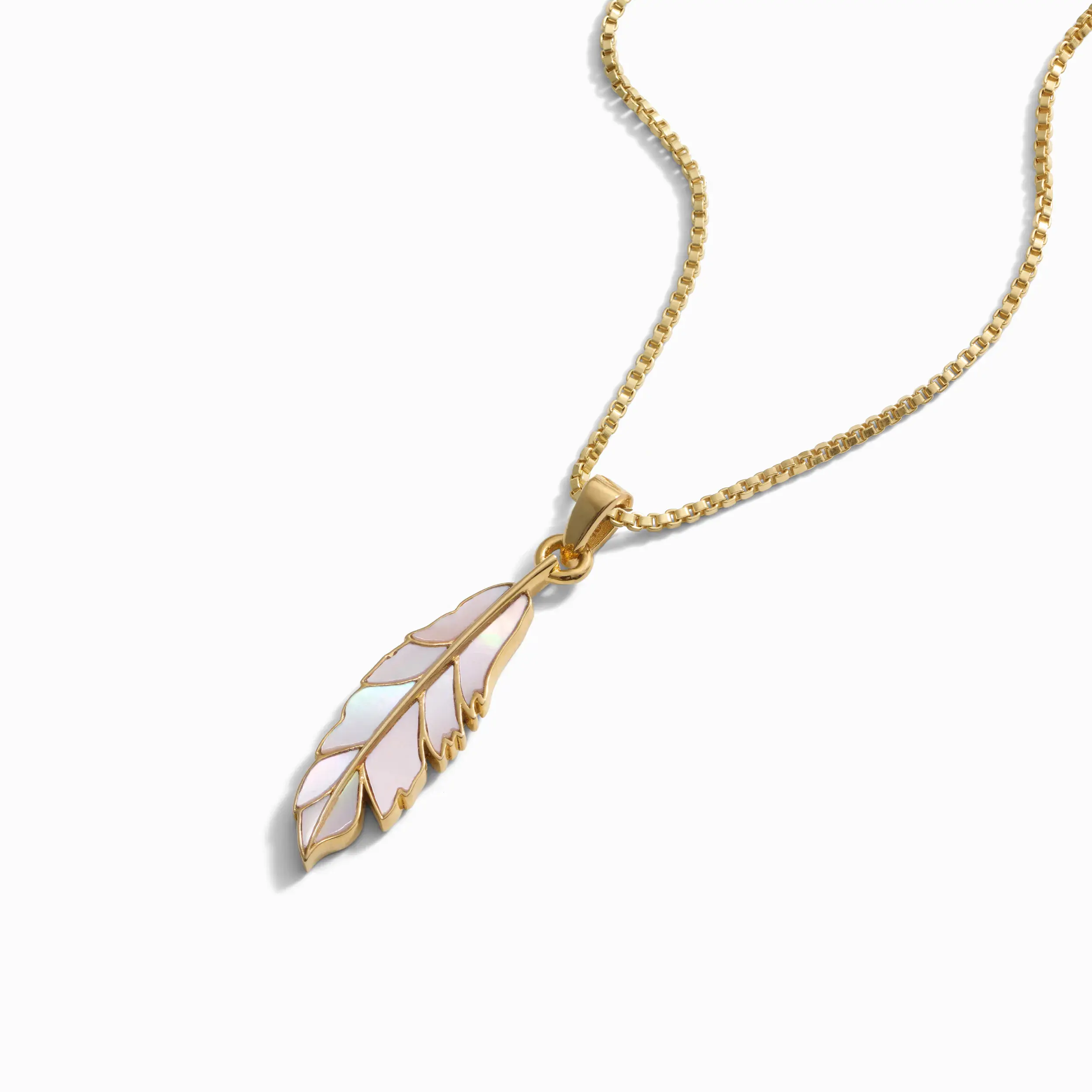 Mother of Pearl Feather Necklace - Image 4