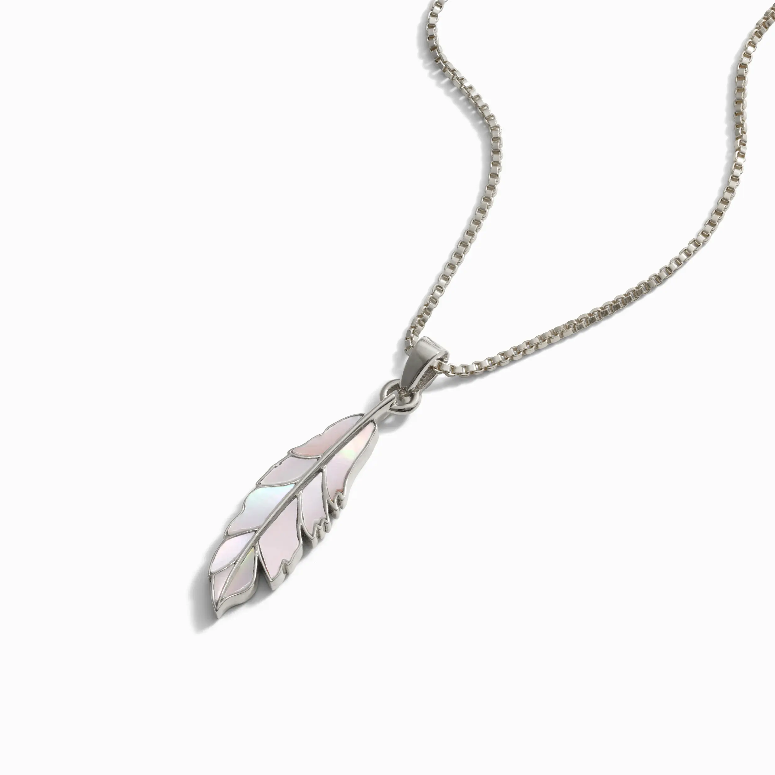 Mother of Pearl Feather Necklace - Image 5