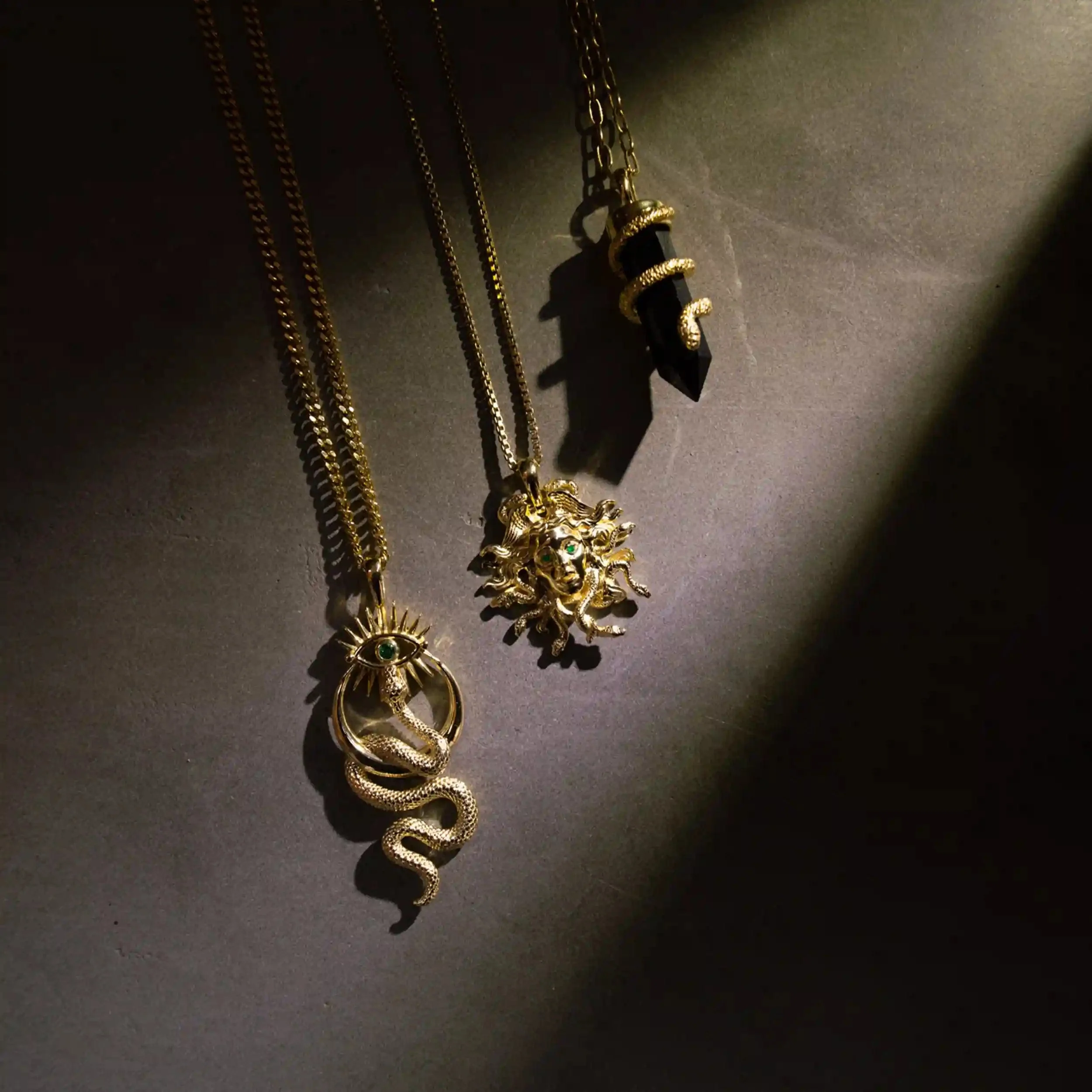 Onyx Crystal Snake Necklace - Image 5