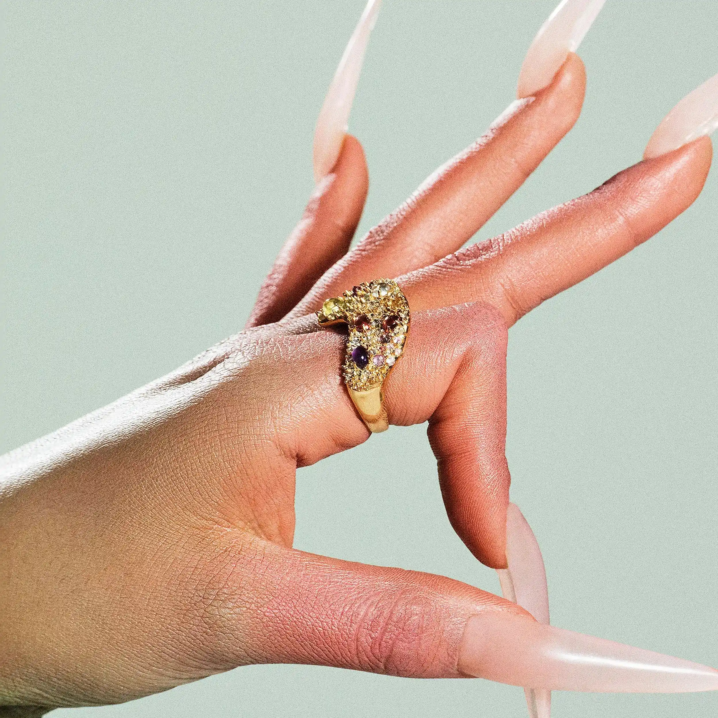 Encrusted Wavy Ring - Image 2