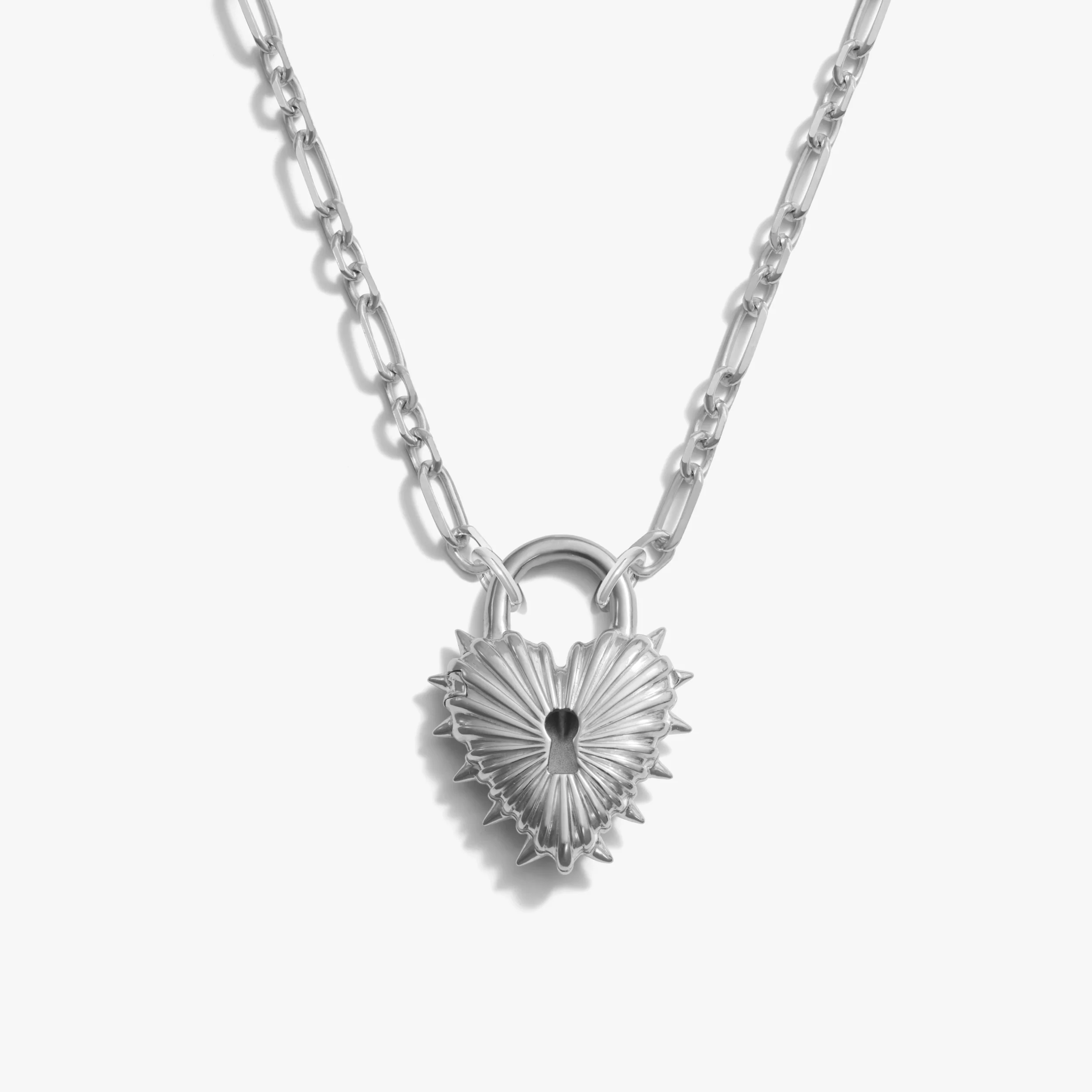 Spiked Heart Locket Statement Necklace - Image 4