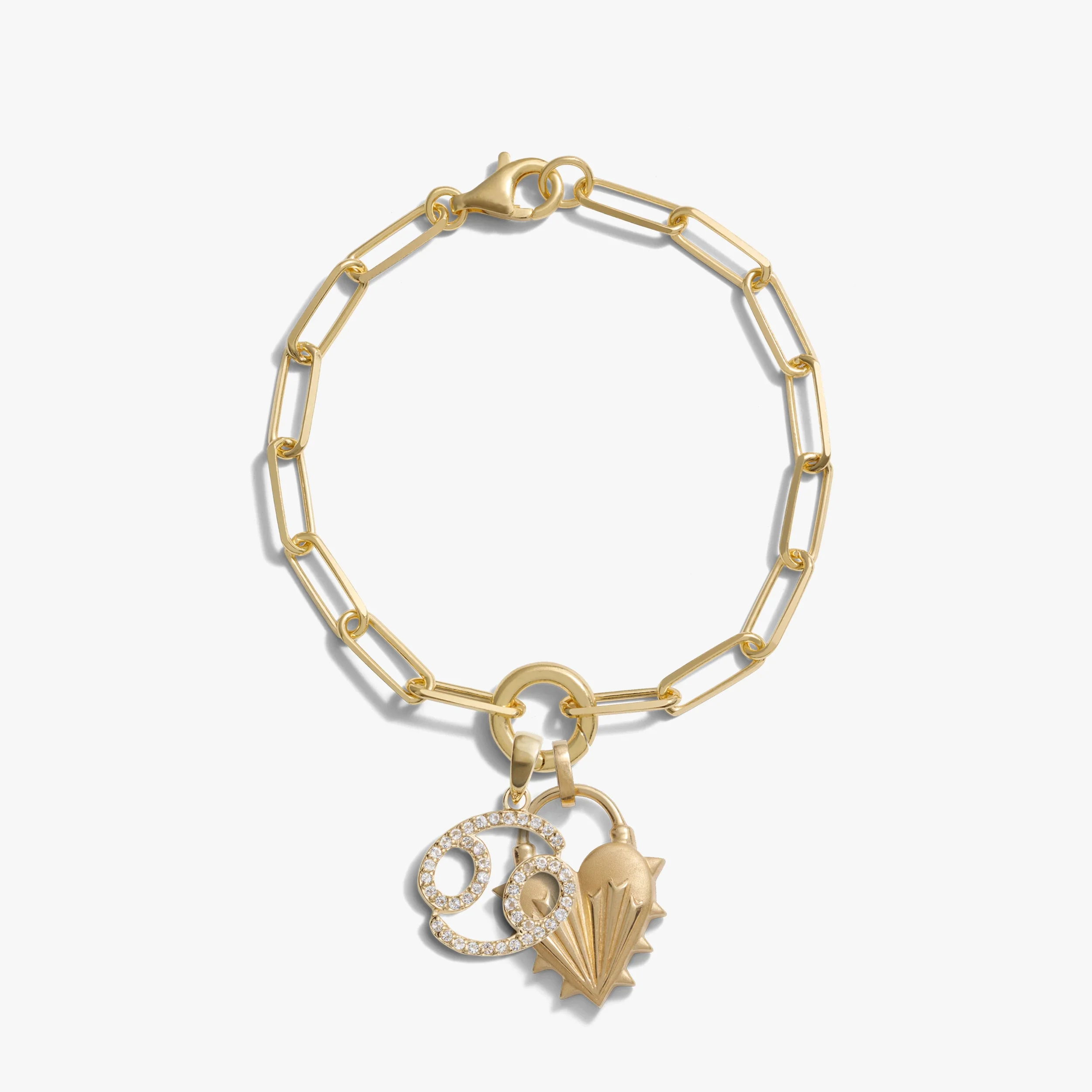 Spiked Heart Zodiac Charm Bracelet