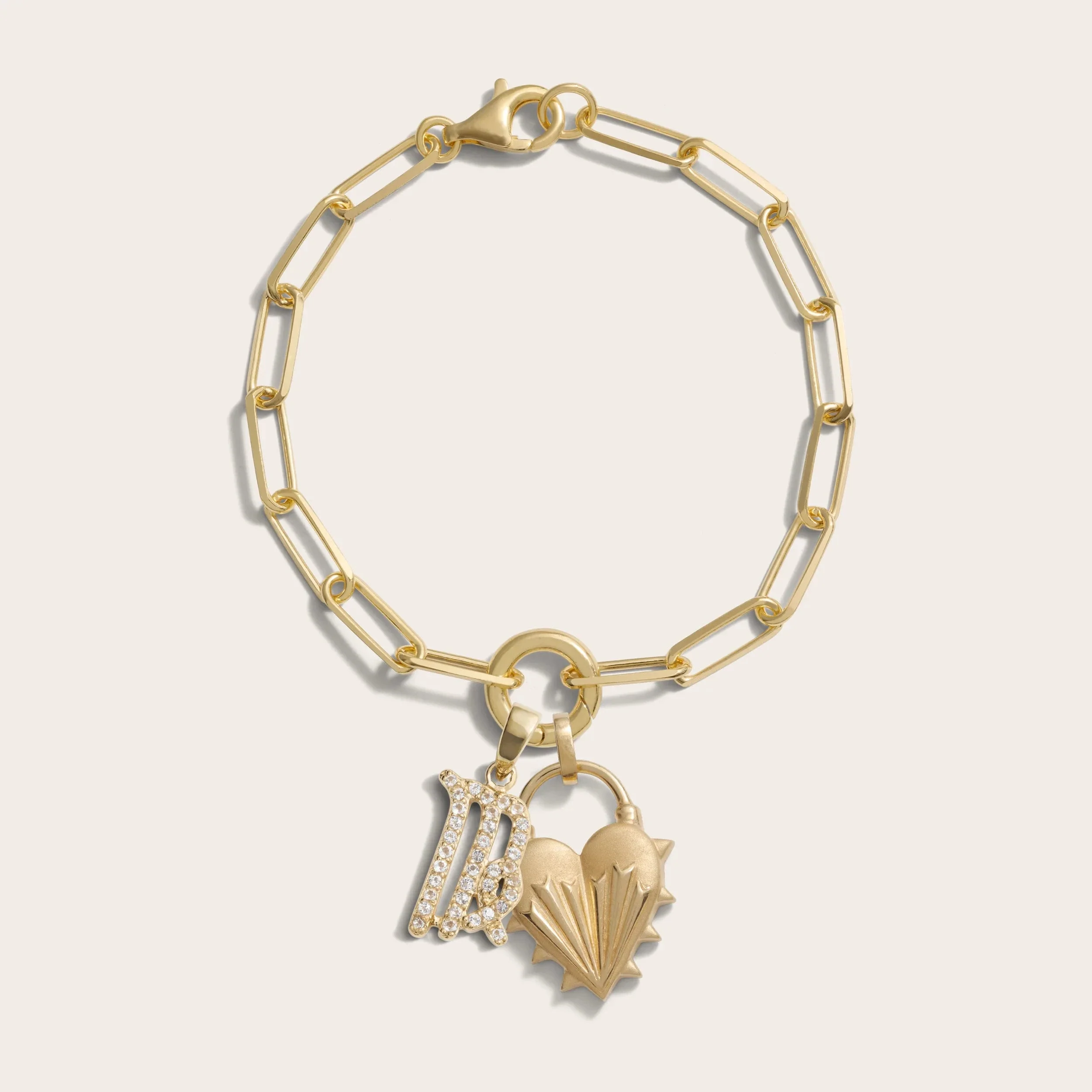 Spiked Heart Zodiac Charm Bracelet - Image 12