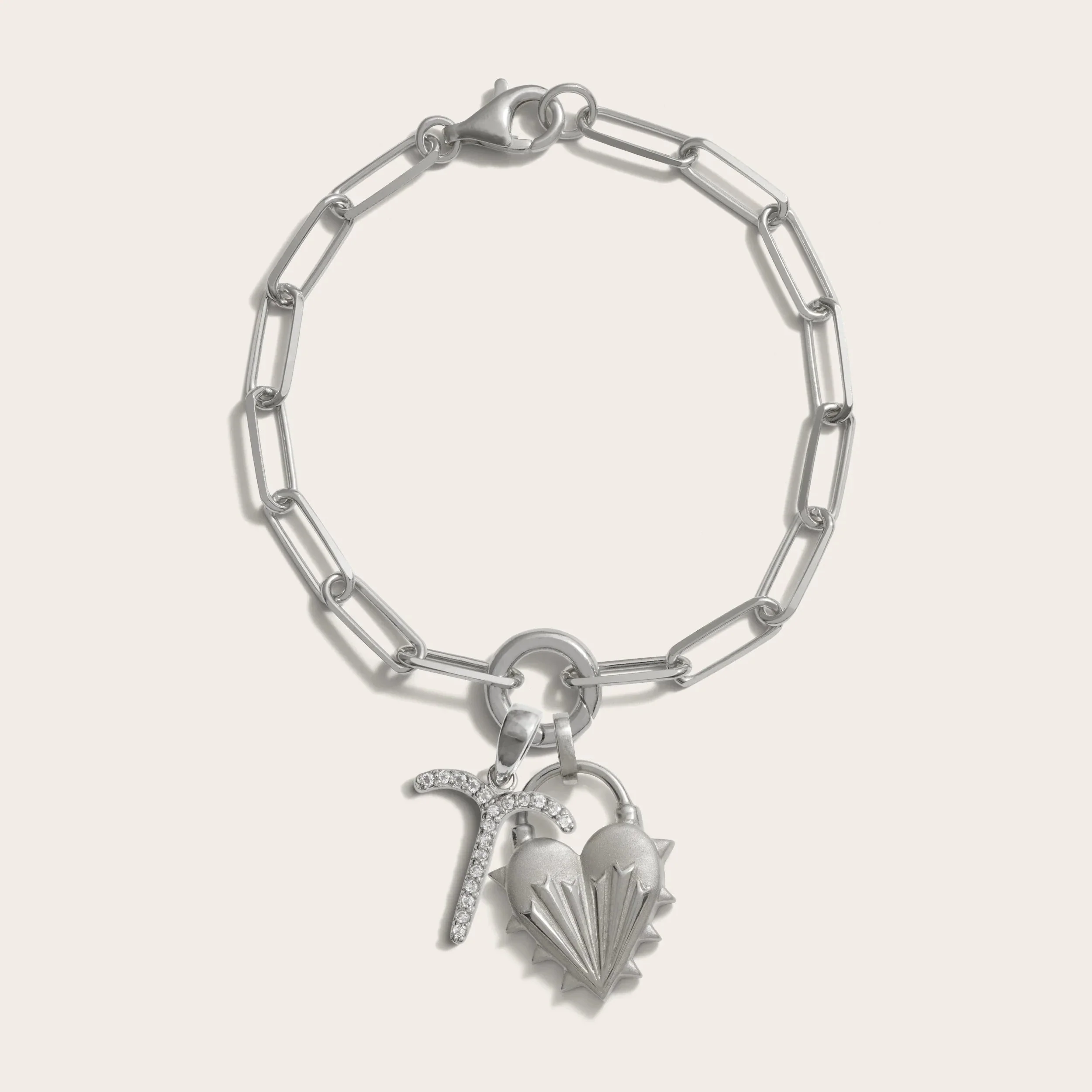 Spiked Heart Zodiac Charm Bracelet - Image 15