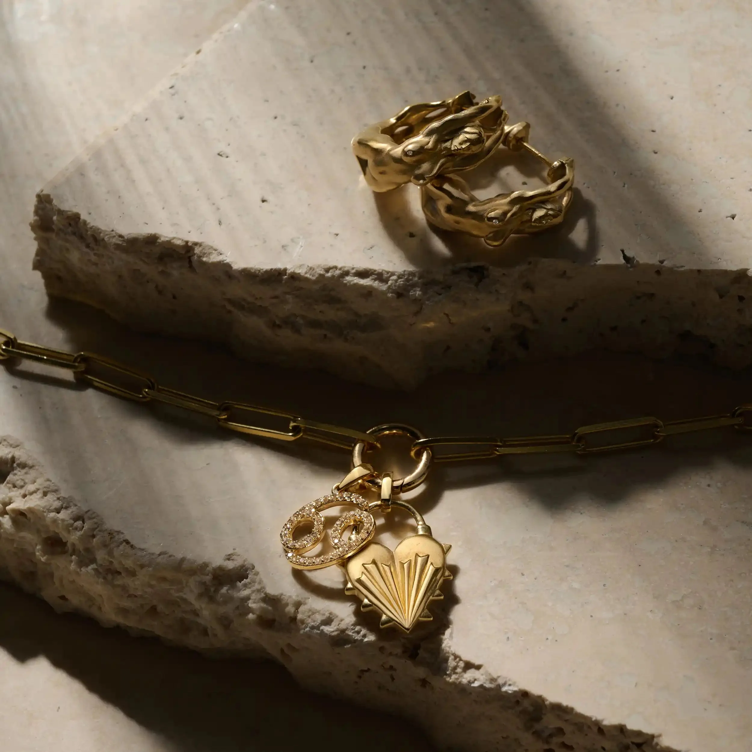 Spiked Heart Zodiac Charm Bracelet - Image 3