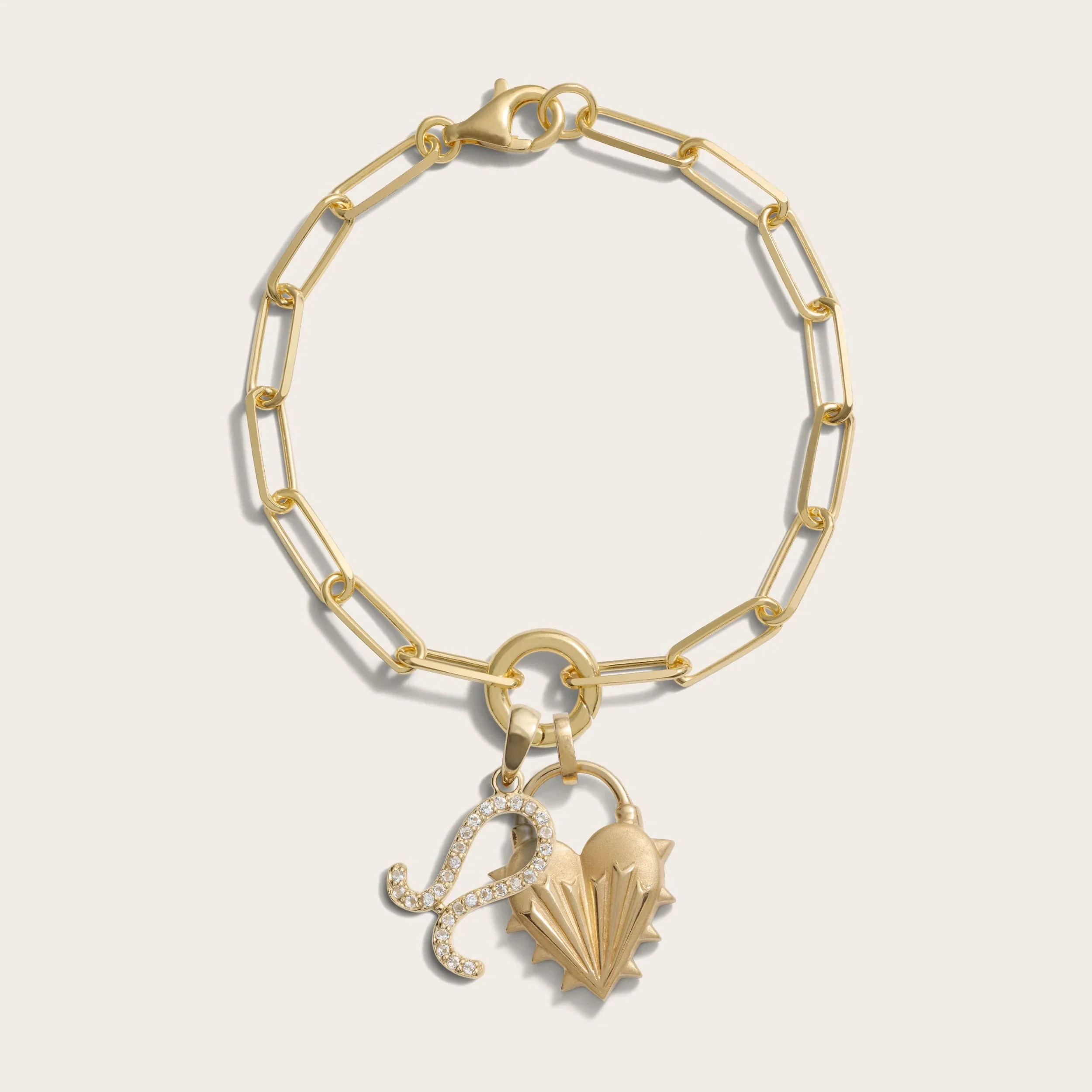 Spiked Heart Zodiac Charm Bracelet - Image 4