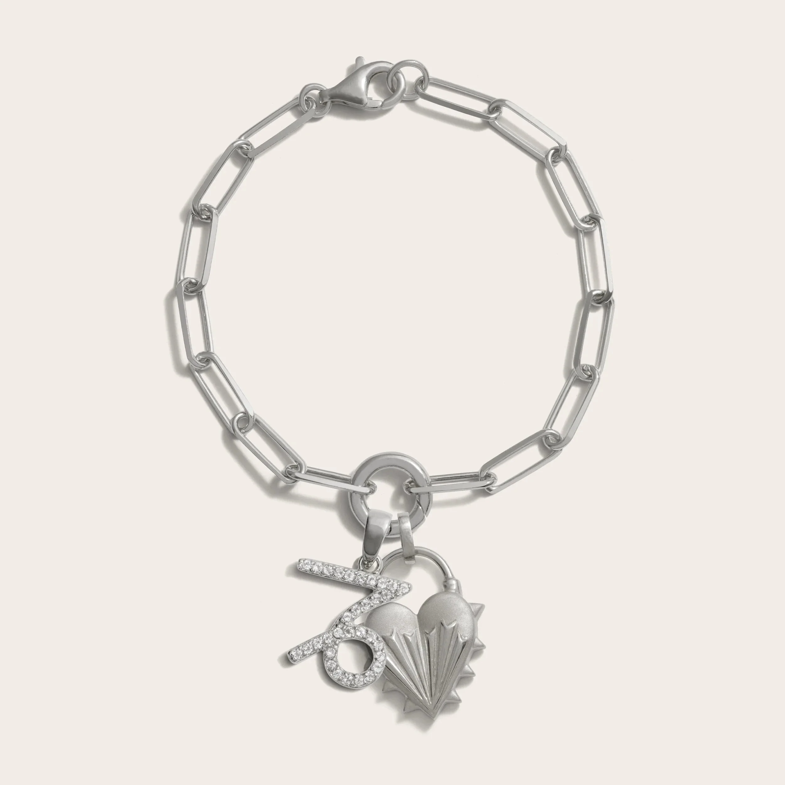 Spiked Heart Zodiac Charm Bracelet - Image 5
