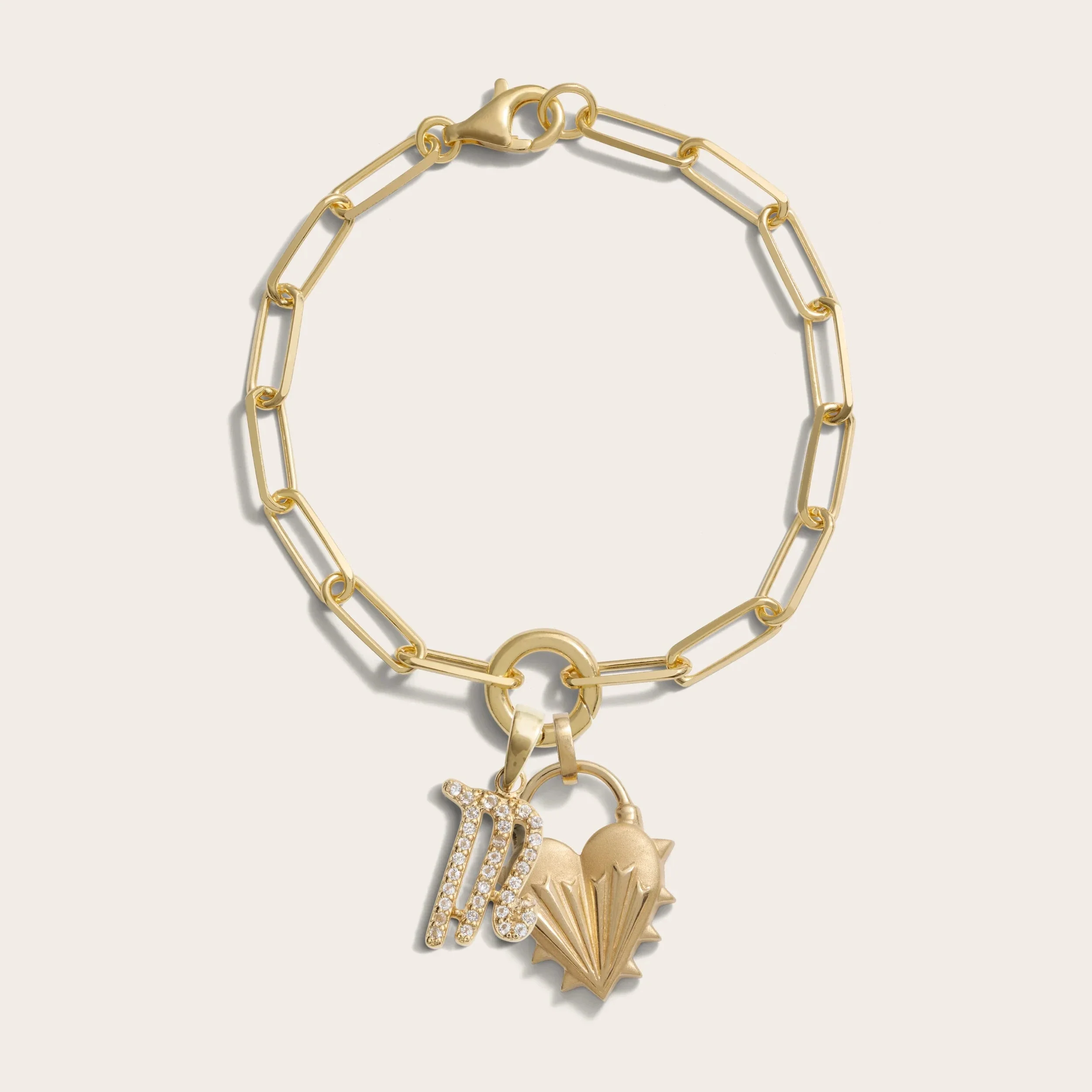 Spiked Heart Zodiac Charm Bracelet - Image 6