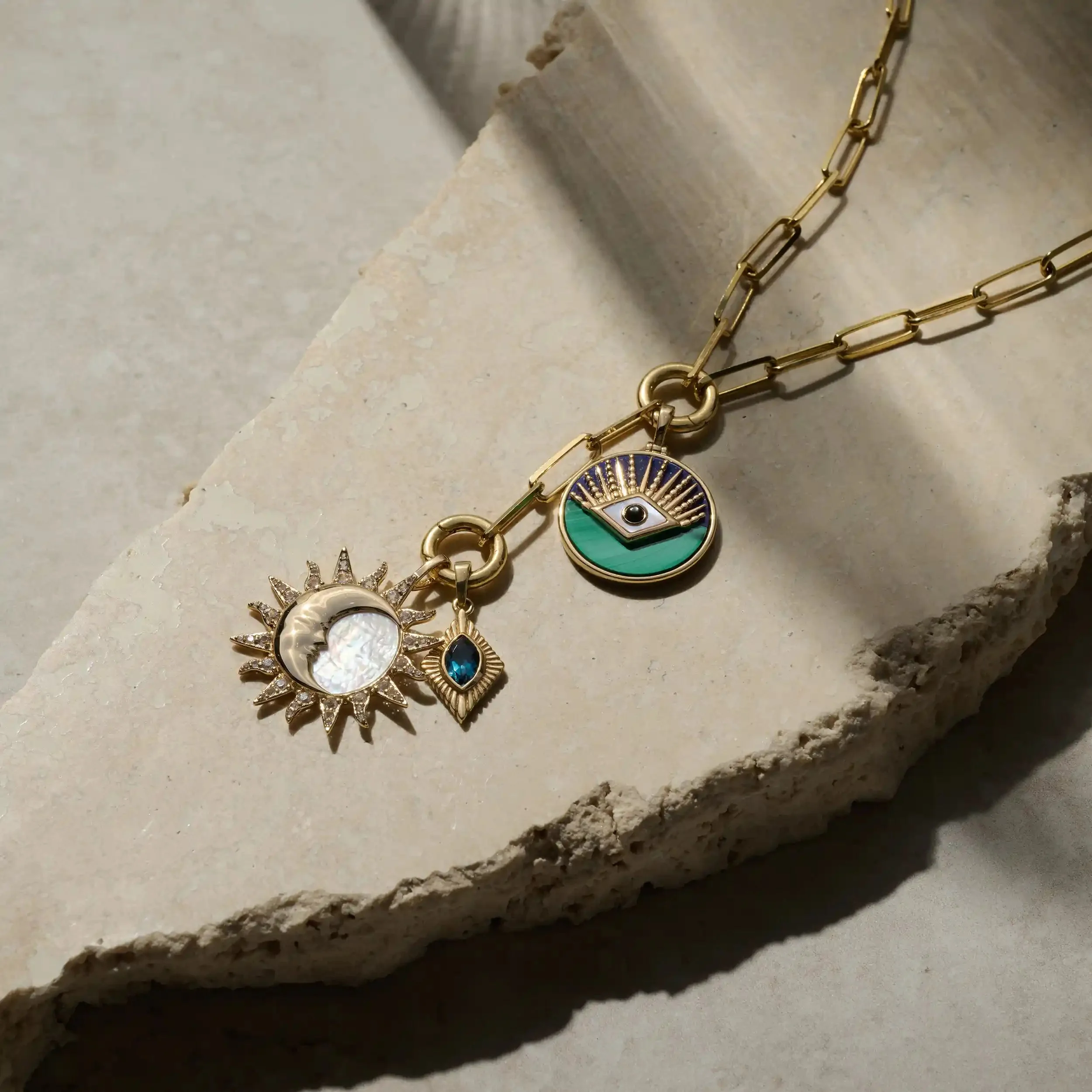 Sun & Moon Mother of Pearl Amulet - Image 3