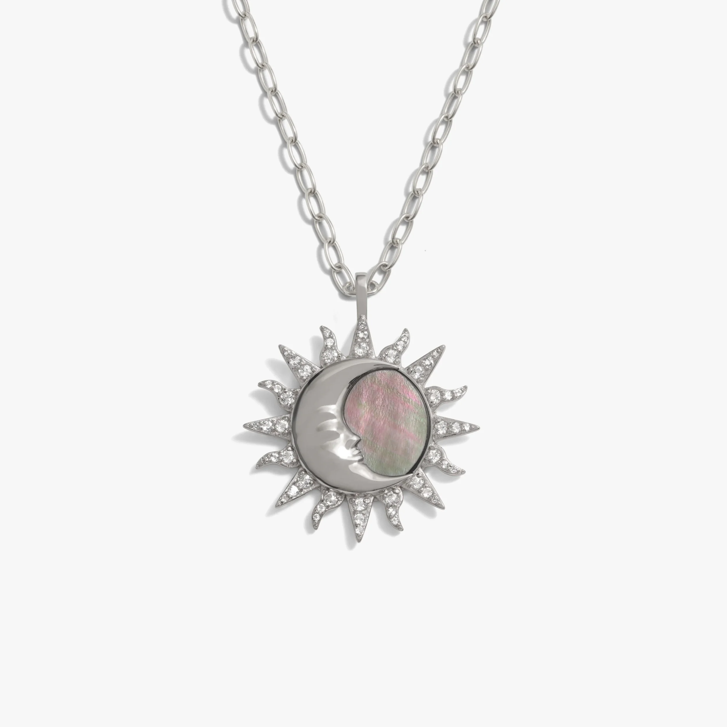 Sun & Moon Black Mother of Pearl Necklace - Image 8