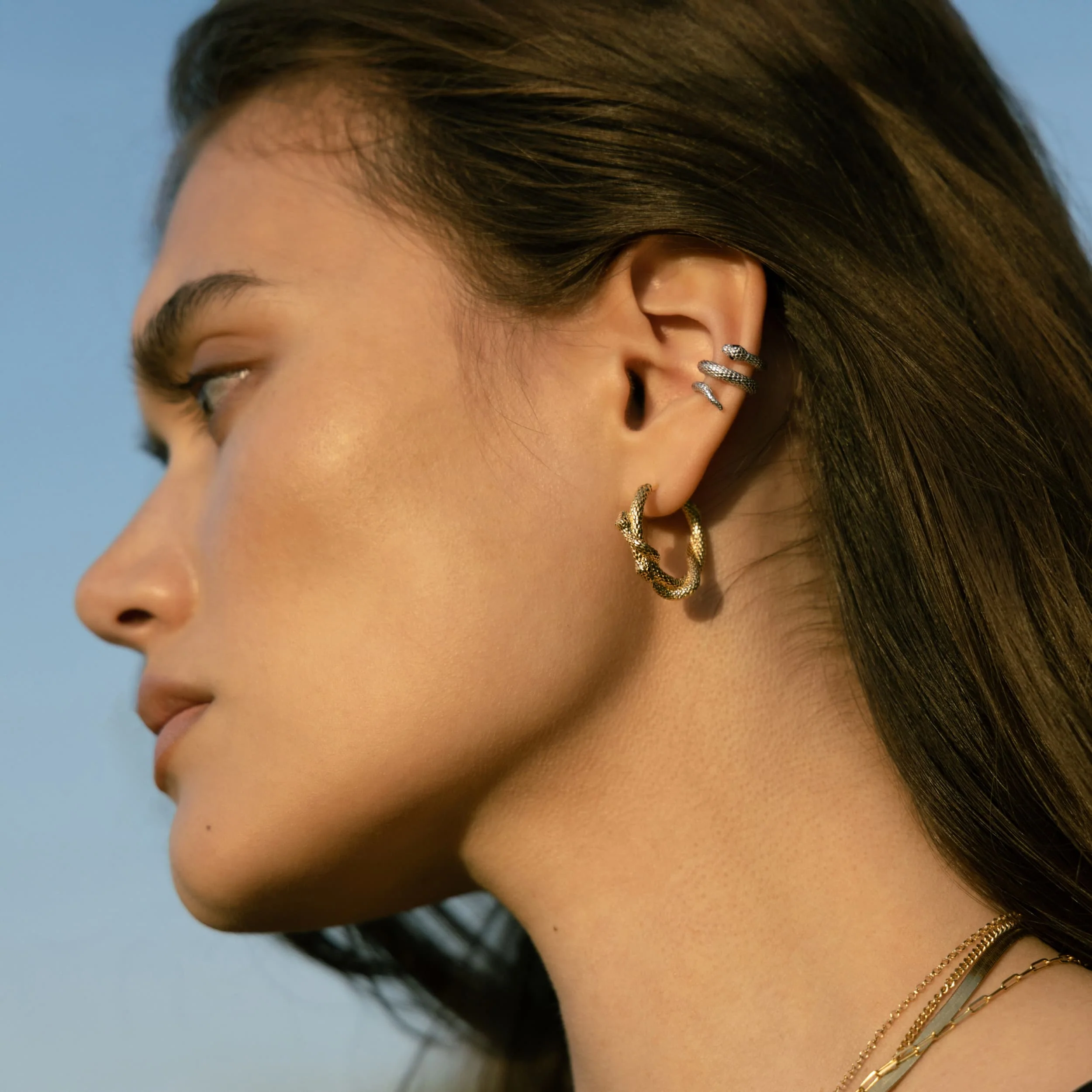 Twisted Serpents Hoop Earrings - Image 2