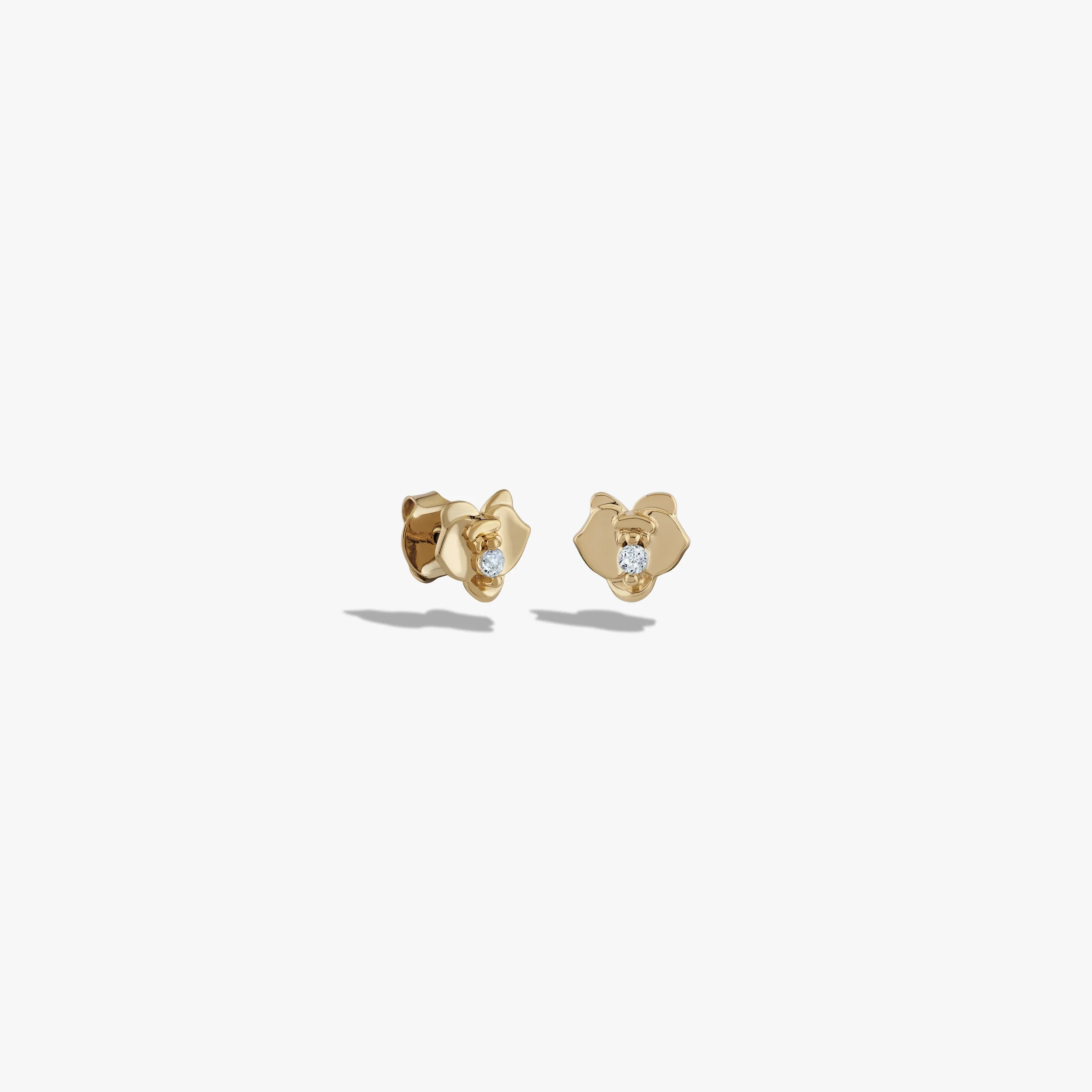 White Topaz Orchid Studs