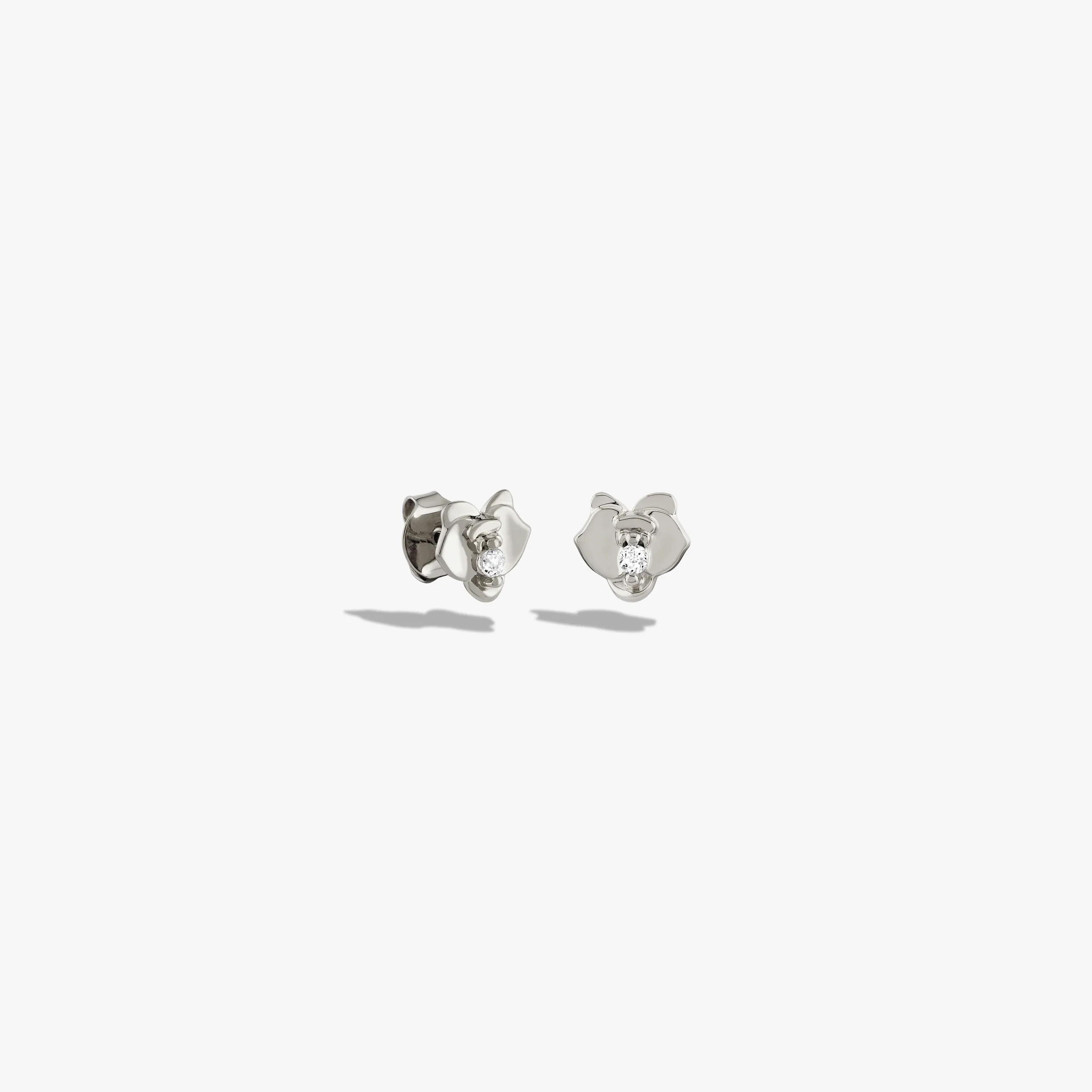 White Topaz Orchid Studs - Image 3